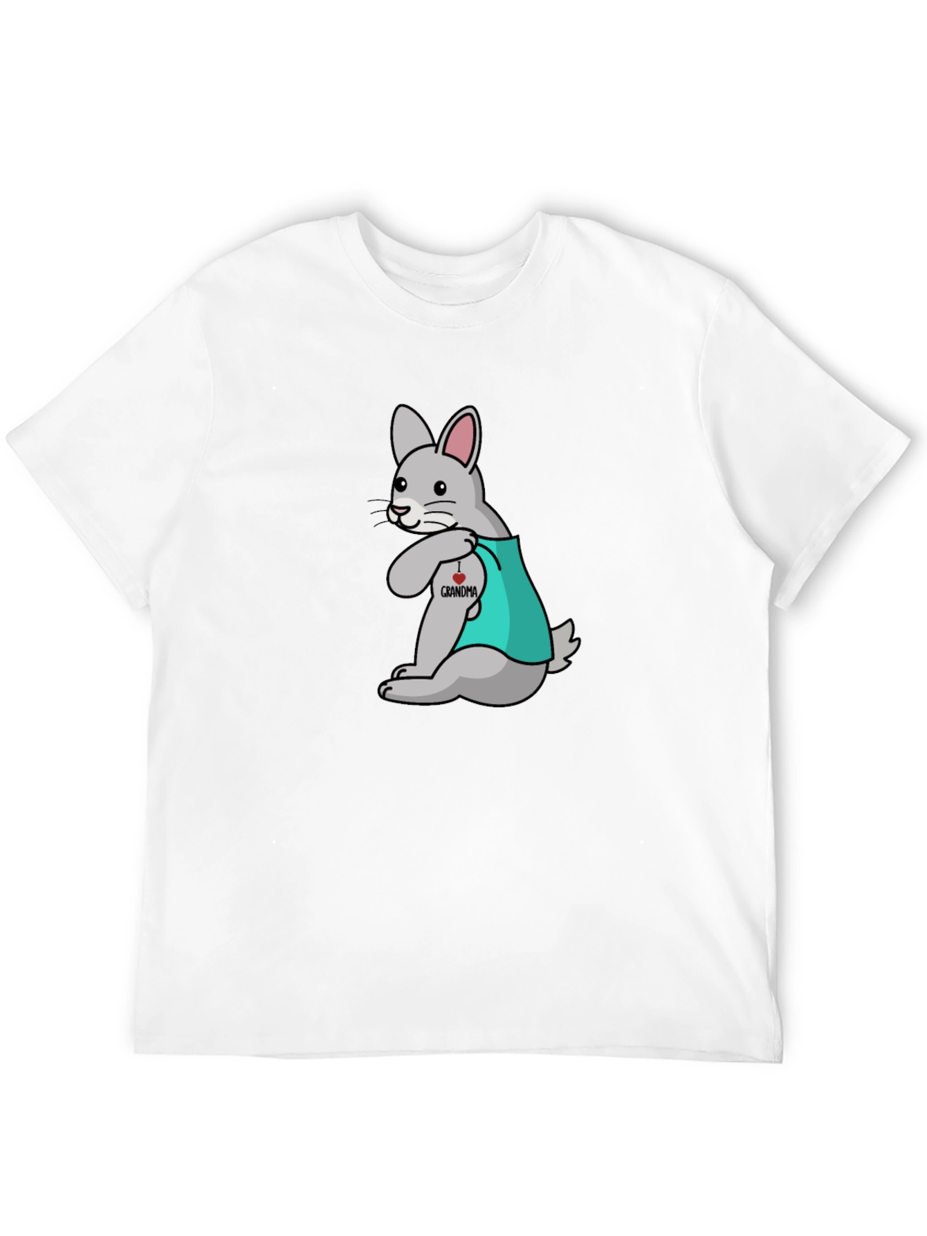 Bunny I Heart Grandma Black T-Shirt