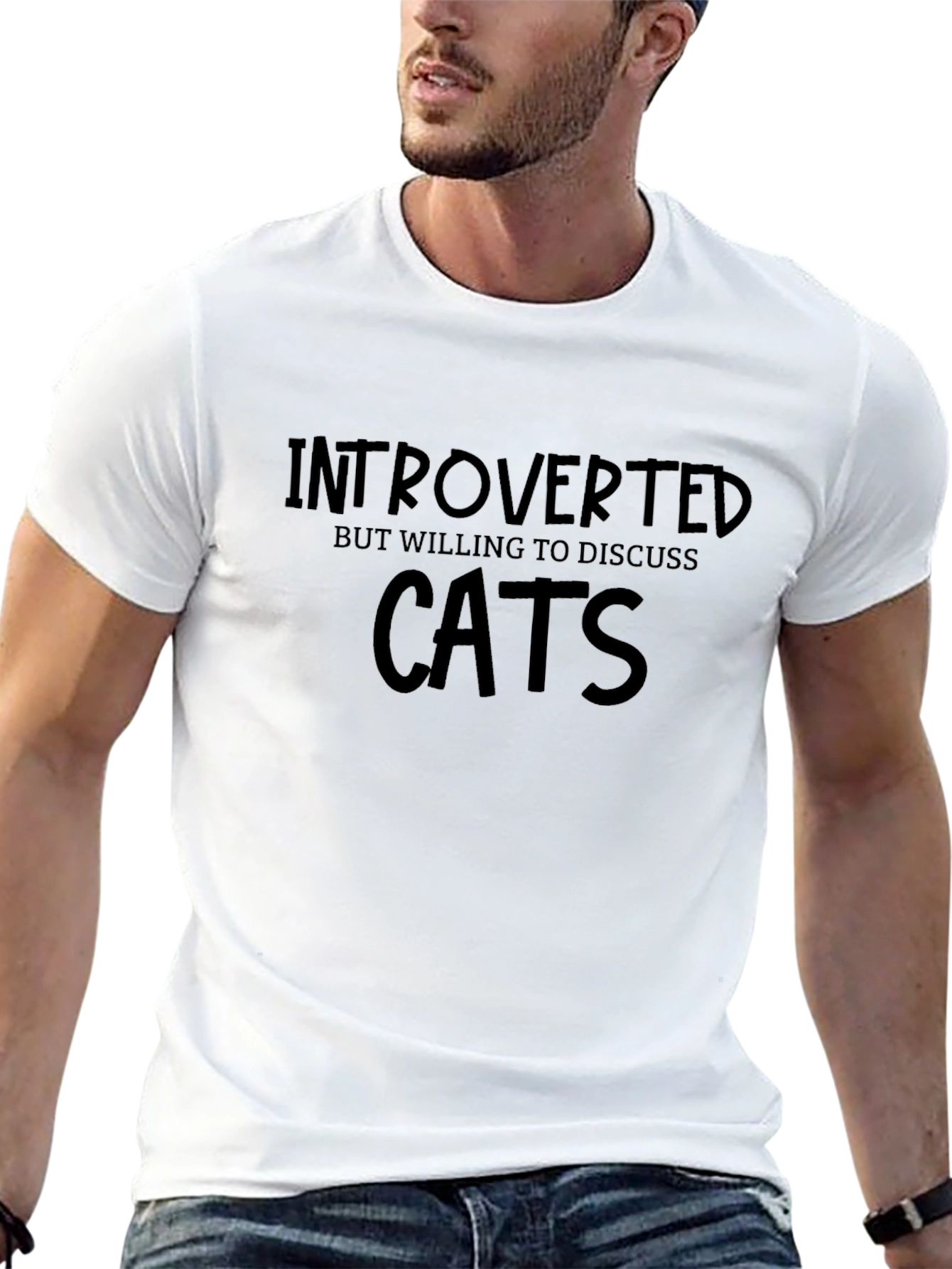 Introverted Cat Lover T-Shirt - Soft Cotton Blend