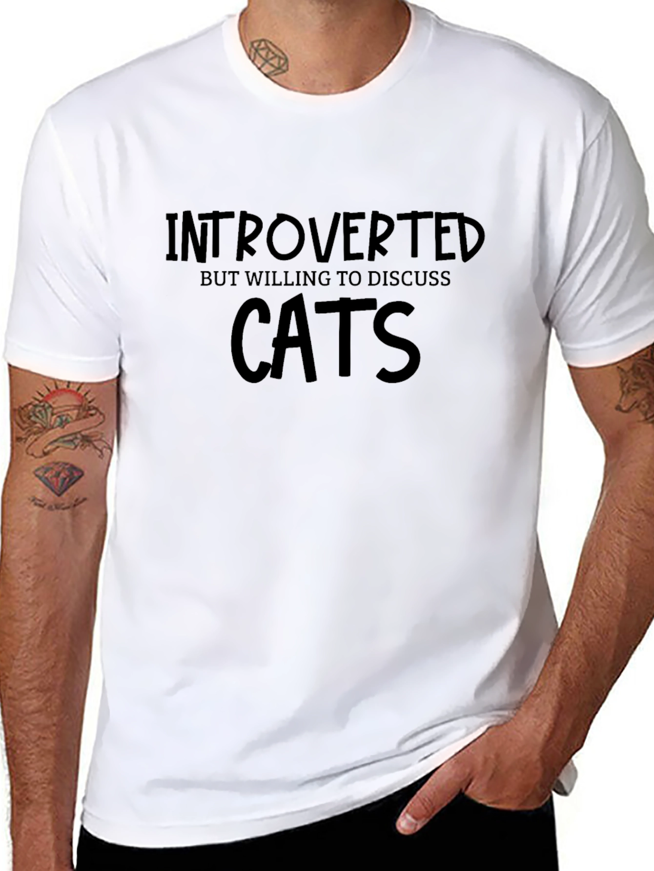 Introverted Cat Lover T-Shirt - Soft Cotton Blend