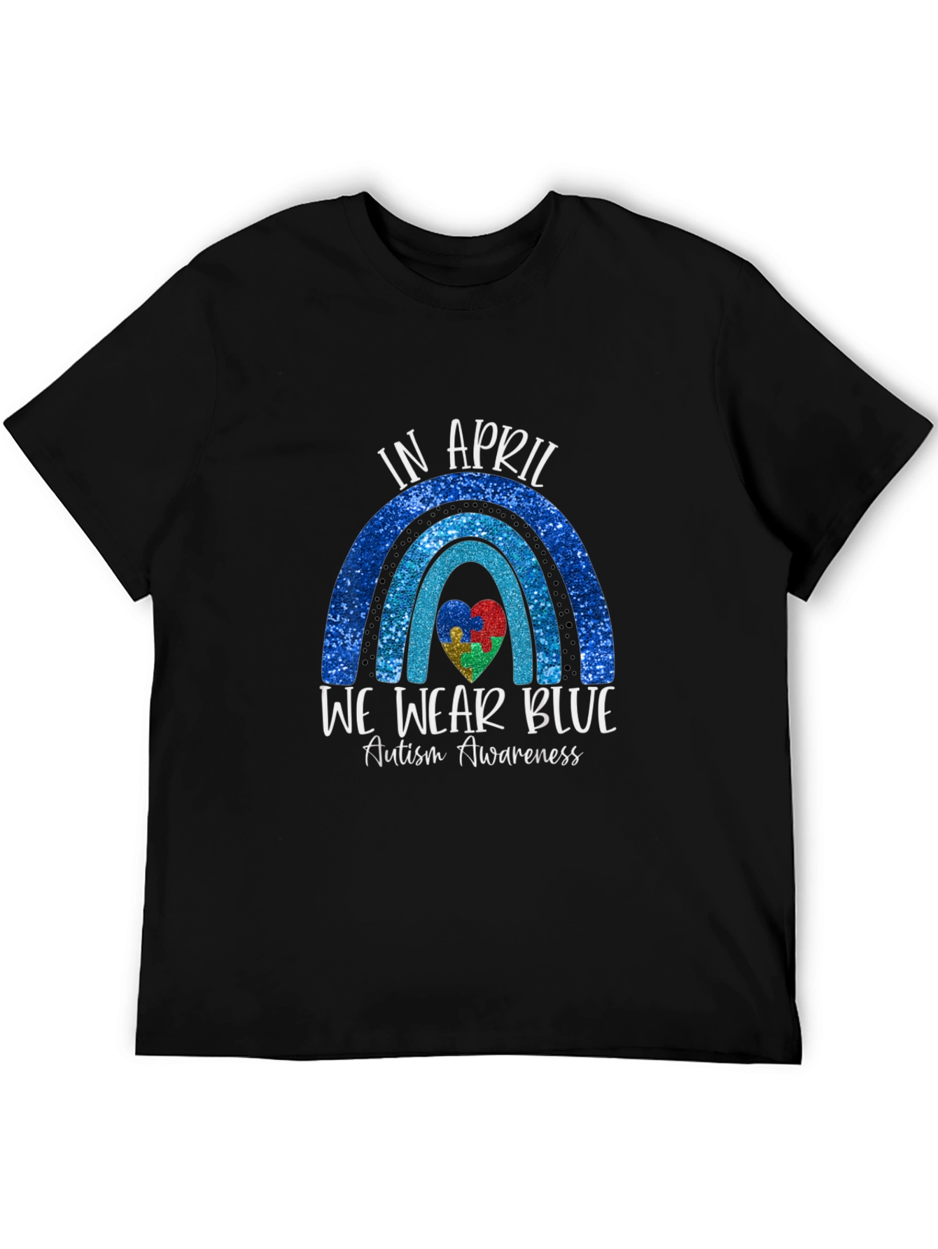 Autism Awareness Blue Rainbow T-Shirt
