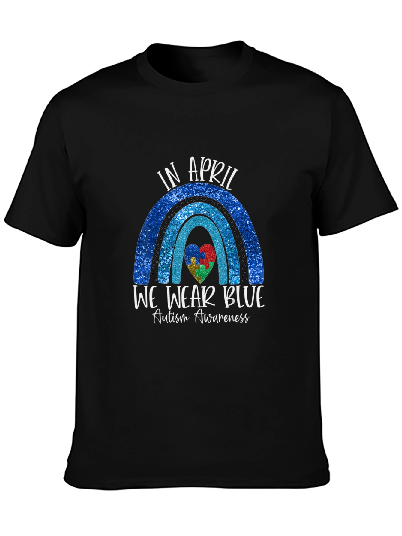 Autism Awareness Blue Rainbow T-Shirt