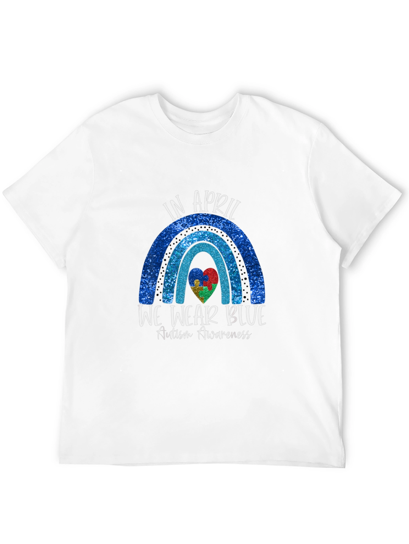 Autism Awareness Blue Rainbow T-Shirt