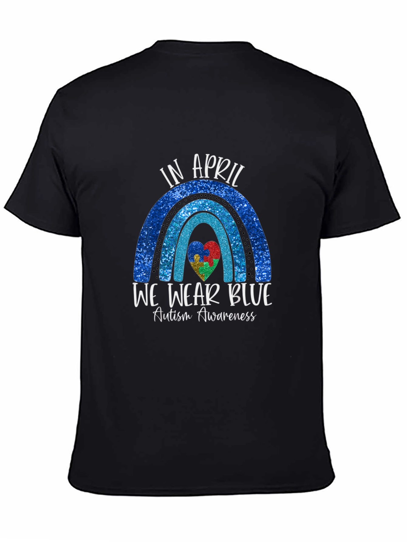Autism Awareness Blue Rainbow T-Shirt