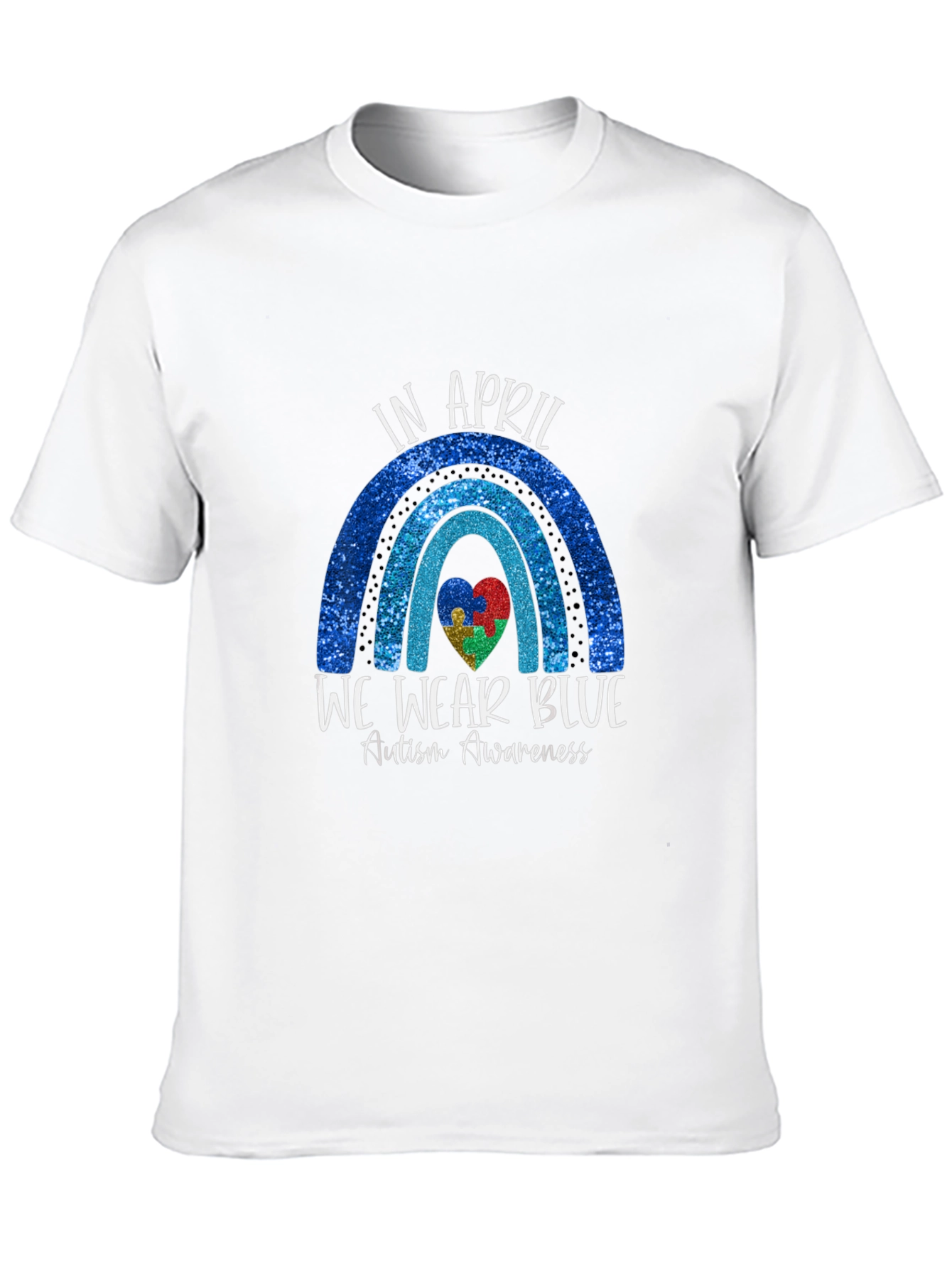 Autism Awareness Blue Rainbow T-Shirt