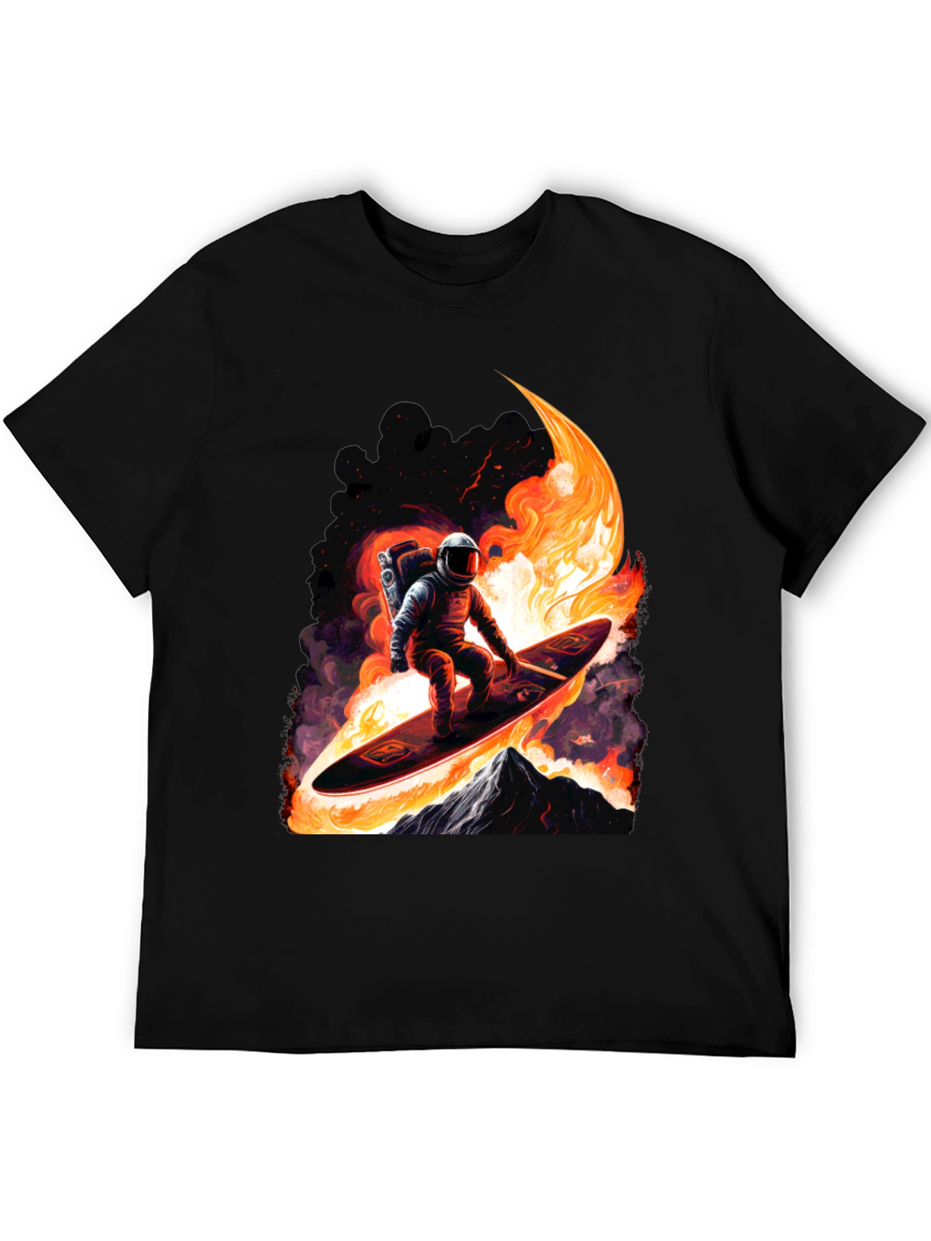 Astronaut Surfer Graphic Tee - Black
