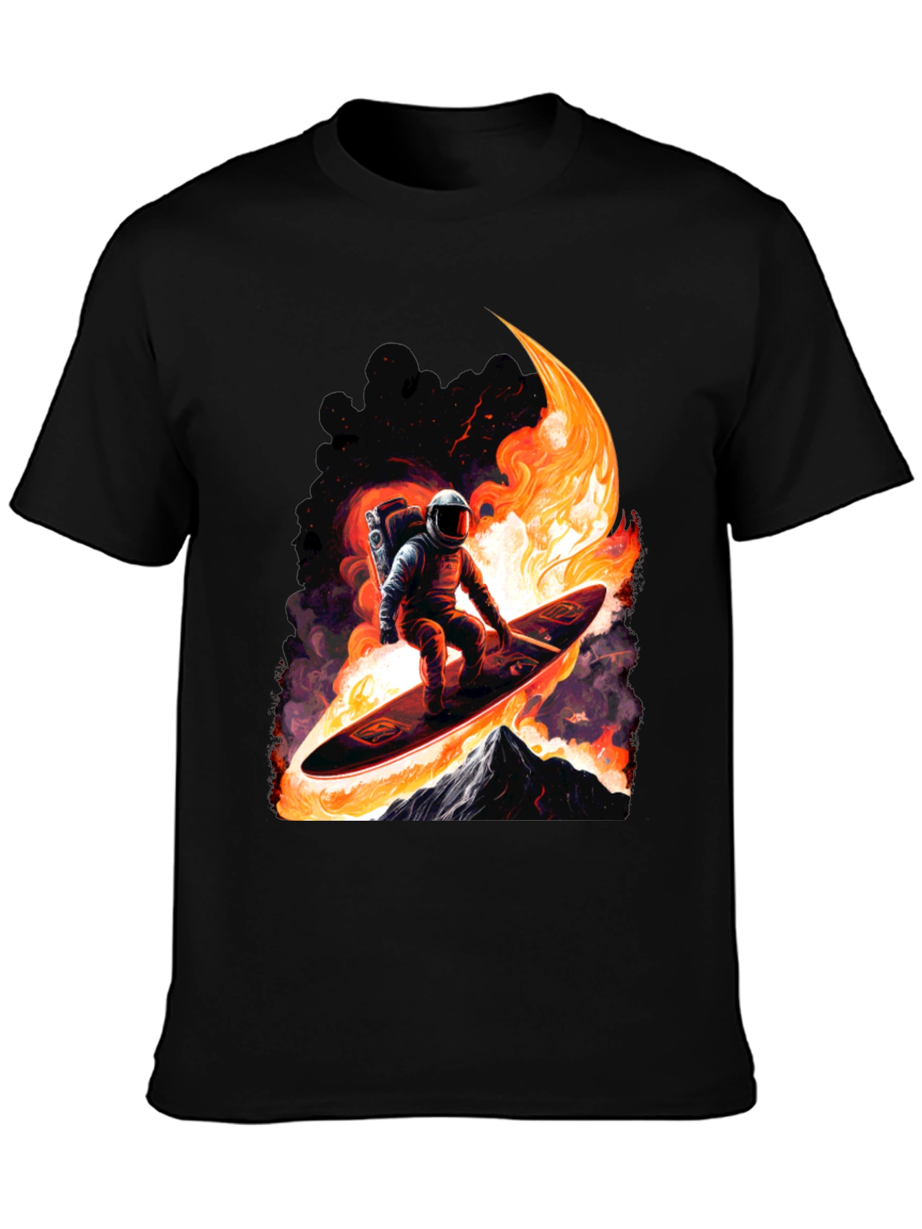 Astronaut Surfer Graphic Tee - Black