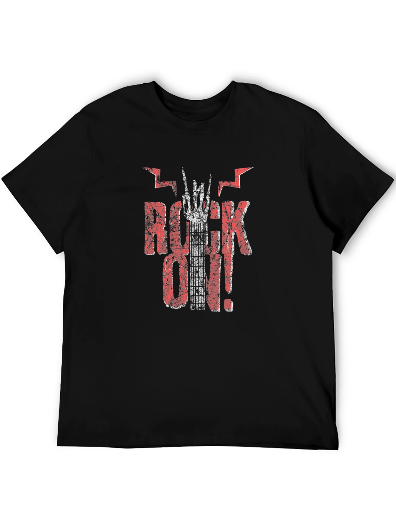 Rock On! Graphic Tee - Black Cotton T-Shirt