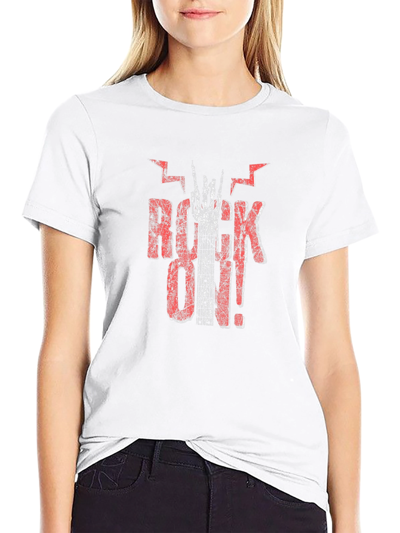 Rock On! Graphic Tee - Black Cotton T-Shirt
