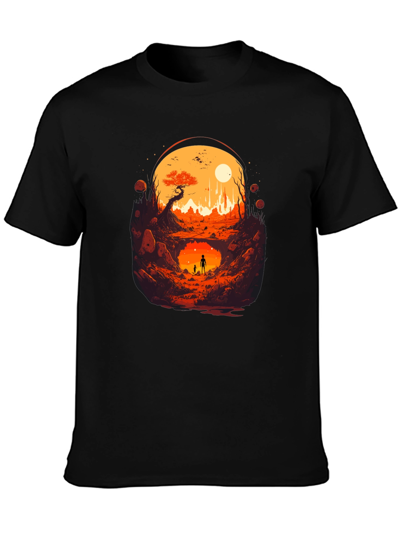 Graphic Print Tee - Surreal Landscape Design