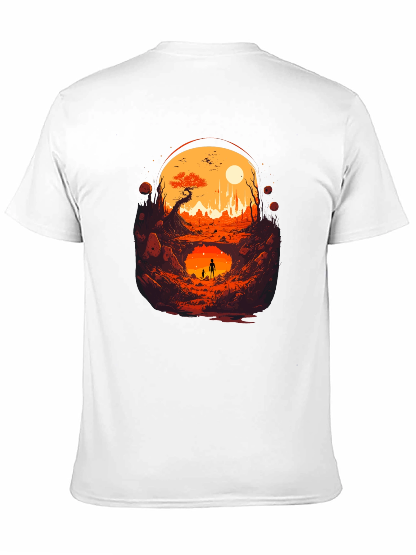 Graphic Print Tee - Surreal Landscape Design