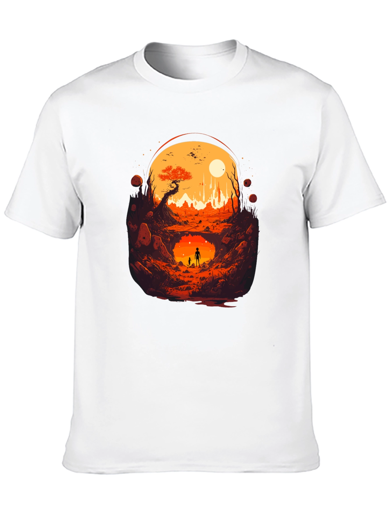 Graphic Print Tee - Surreal Landscape Design