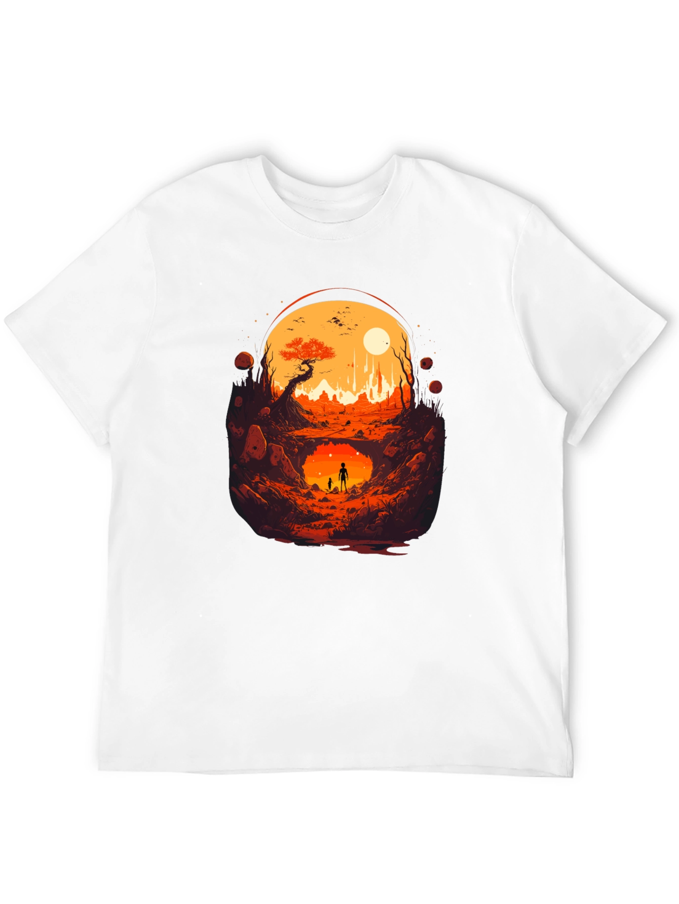 Graphic Print Tee - Surreal Landscape Design