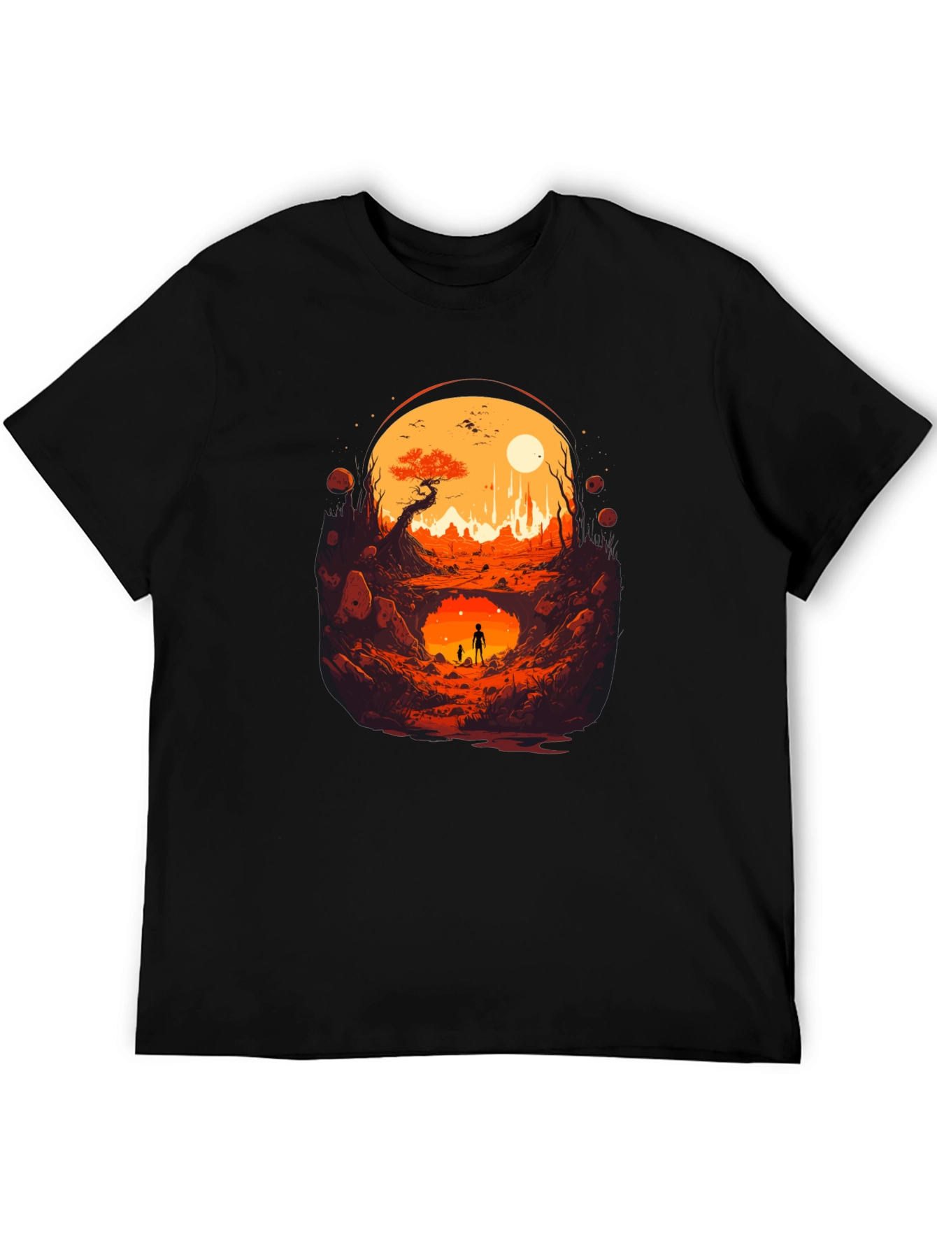 Graphic Print Tee - Surreal Landscape Design