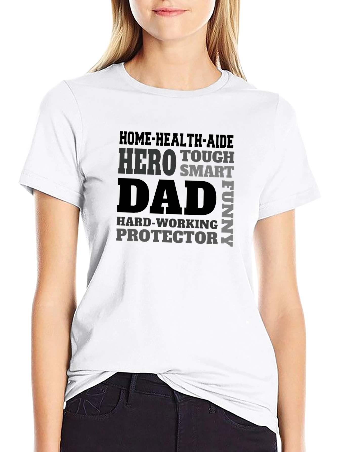 Dad Hero Graphic Tee - Black Cotton Blend T-Shirt
