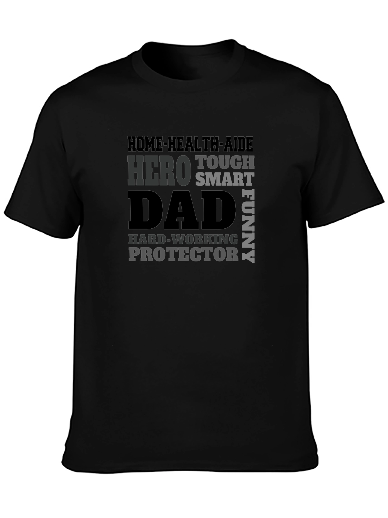 Dad Hero Graphic Tee - Black Cotton Blend T-Shirt