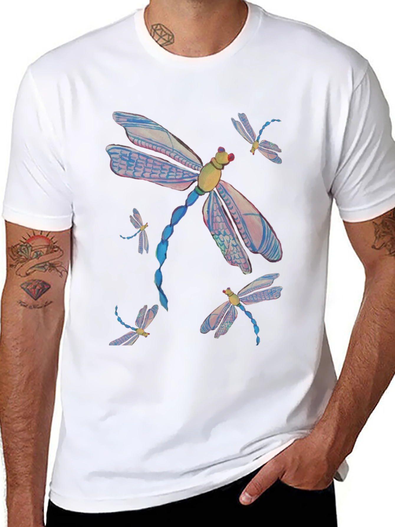 Dragonfly Graphic Tee - Mens Black T-Shirt