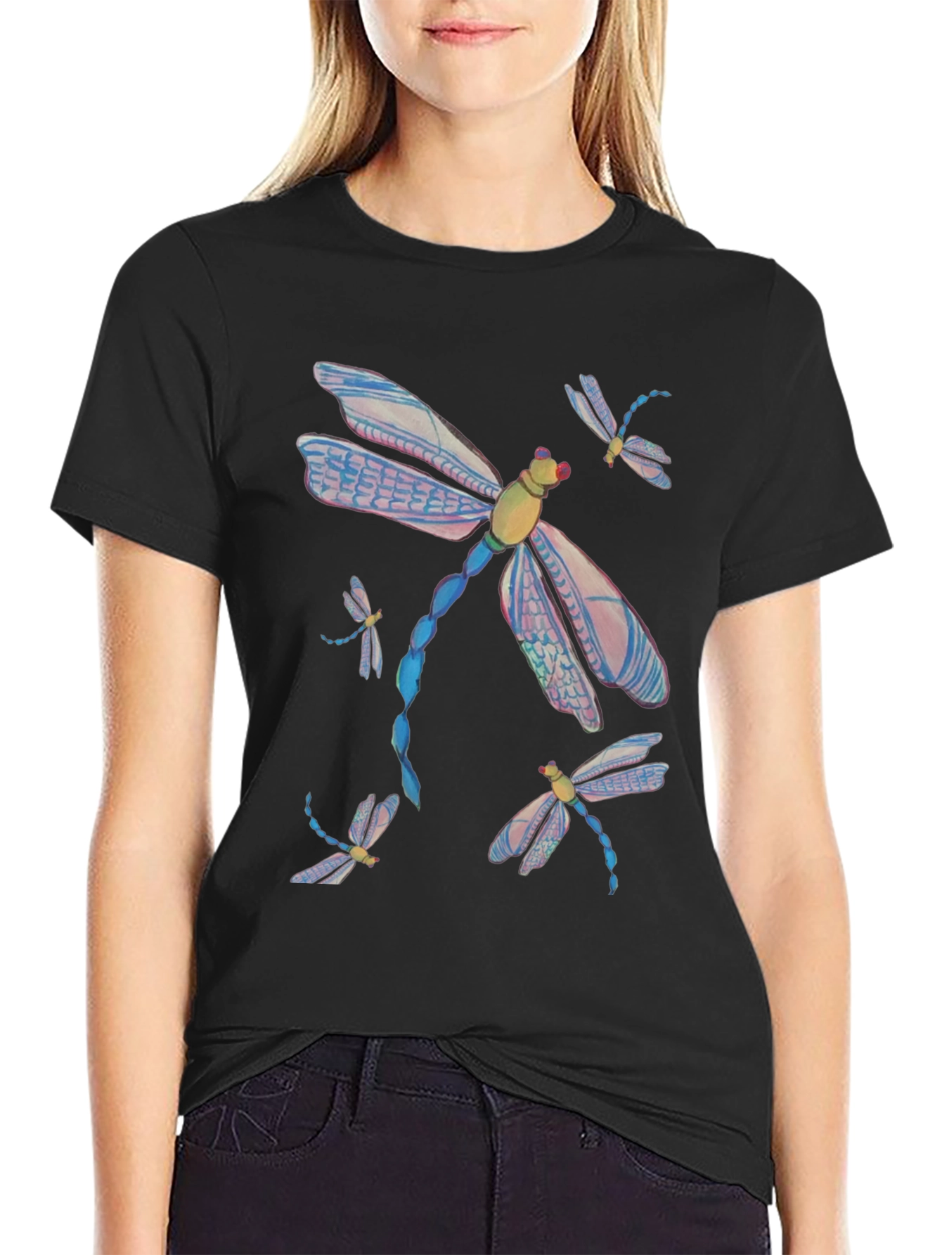 Dragonfly Graphic Tee - Mens Black T-Shirt
