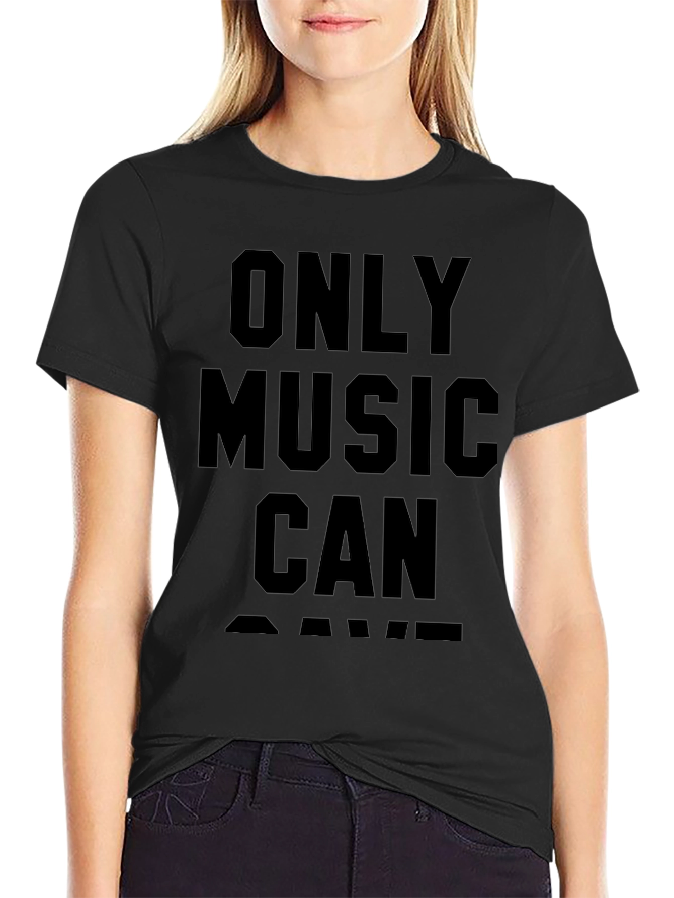 Only Music Can Save T-Shirt - Black