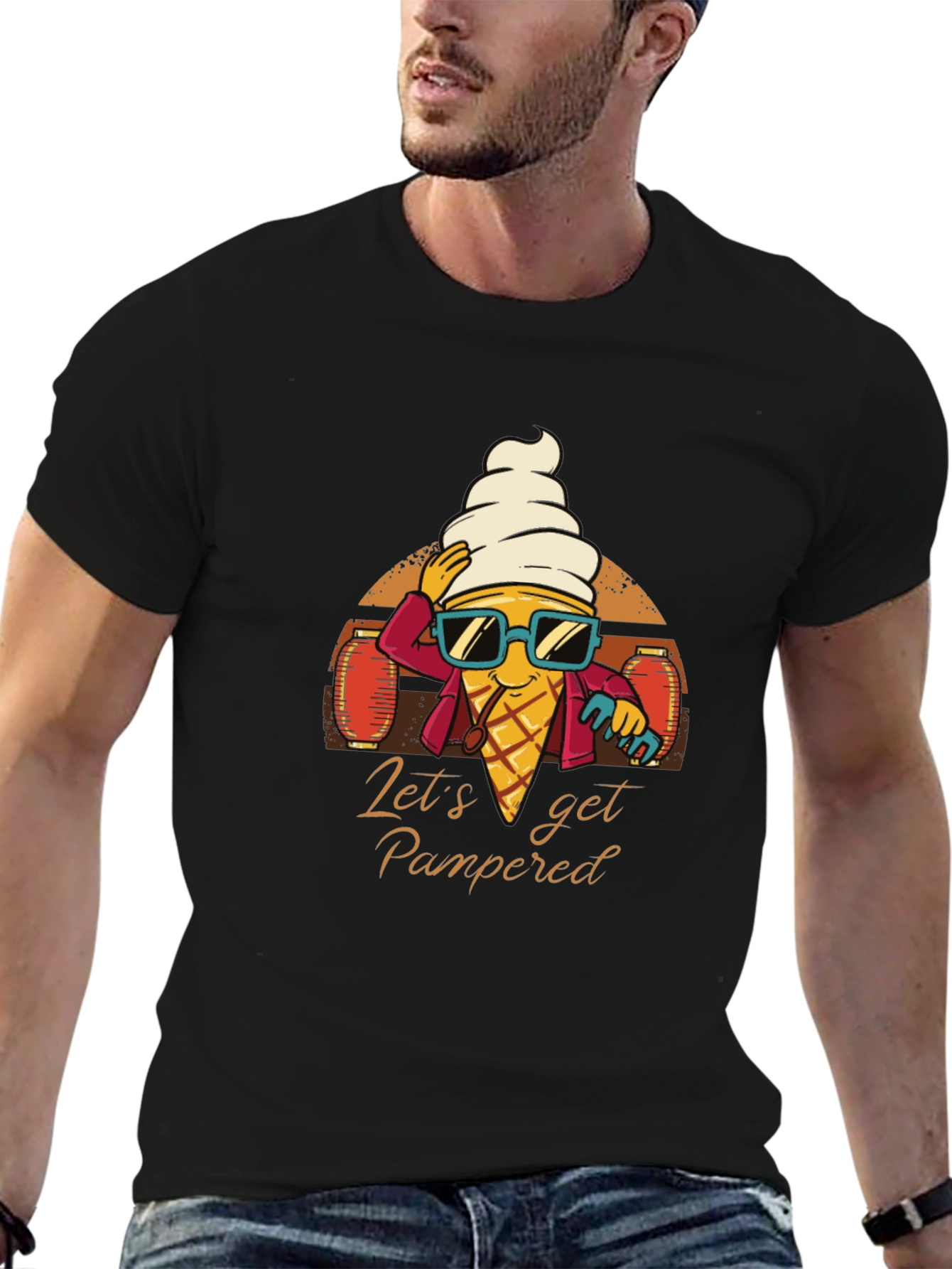 Cool Ice Cream Cone Graphic T-Shirt