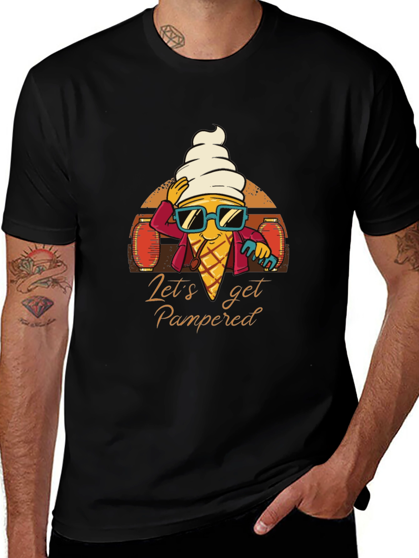Cool Ice Cream Cone Graphic T-Shirt