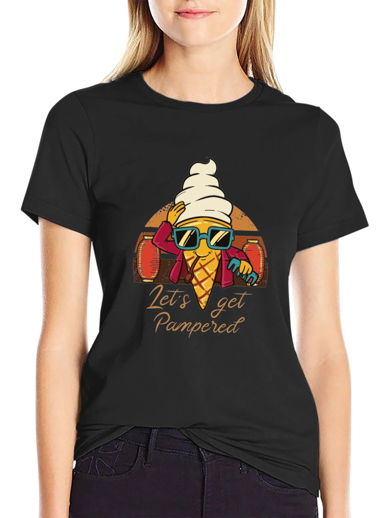 Cool Ice Cream Cone Graphic T-Shirt