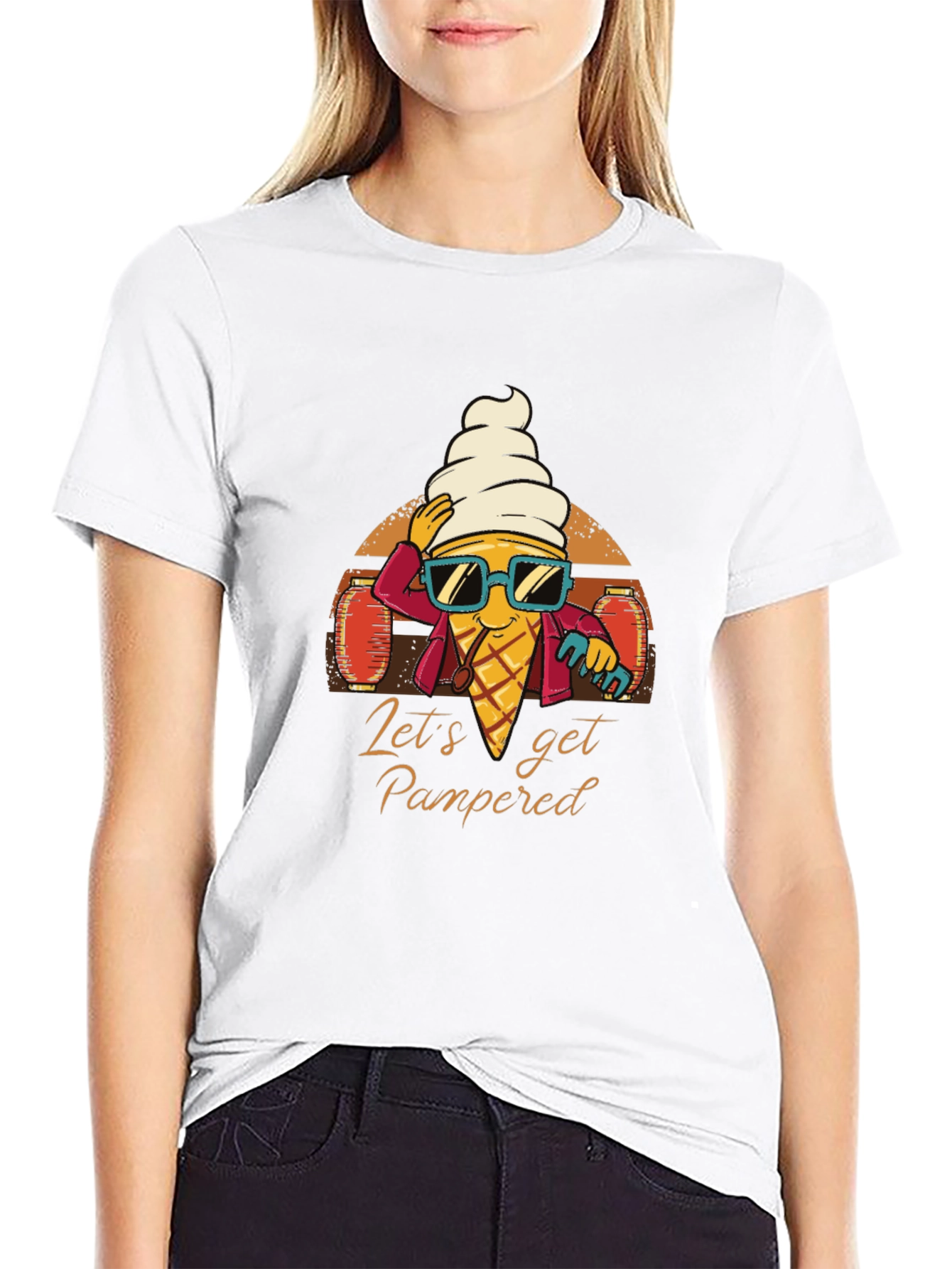Cool Ice Cream Cone Graphic T-Shirt