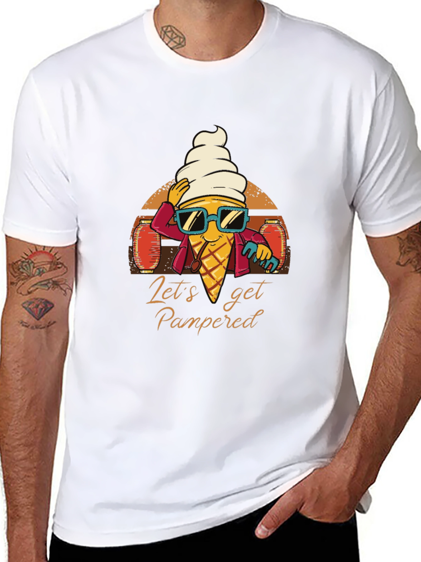 Cool Ice Cream Cone Graphic T-Shirt