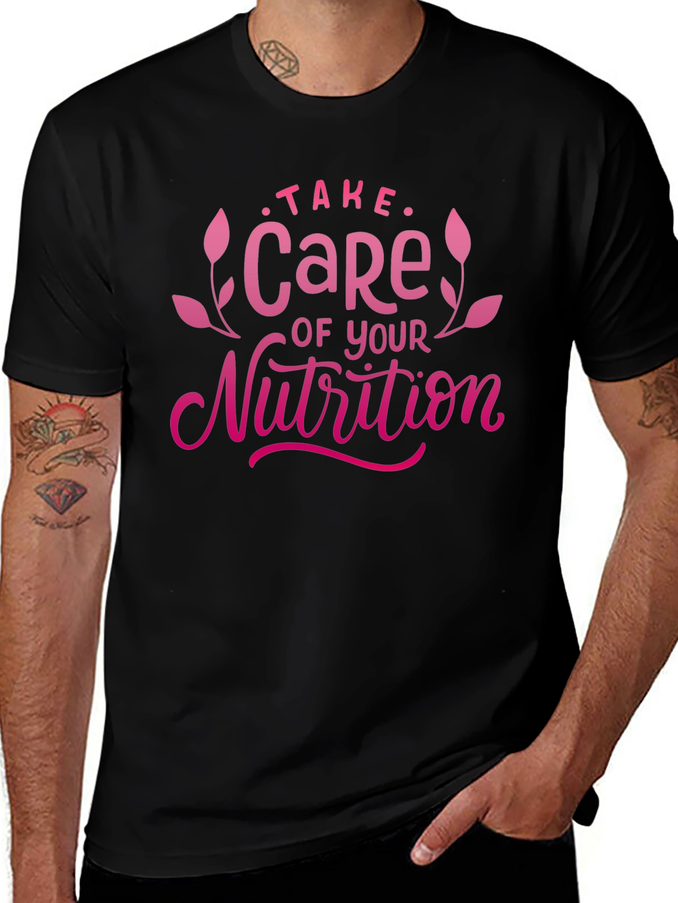 Take Care of Your Nutrition Graphic Tee Black T-Shirt