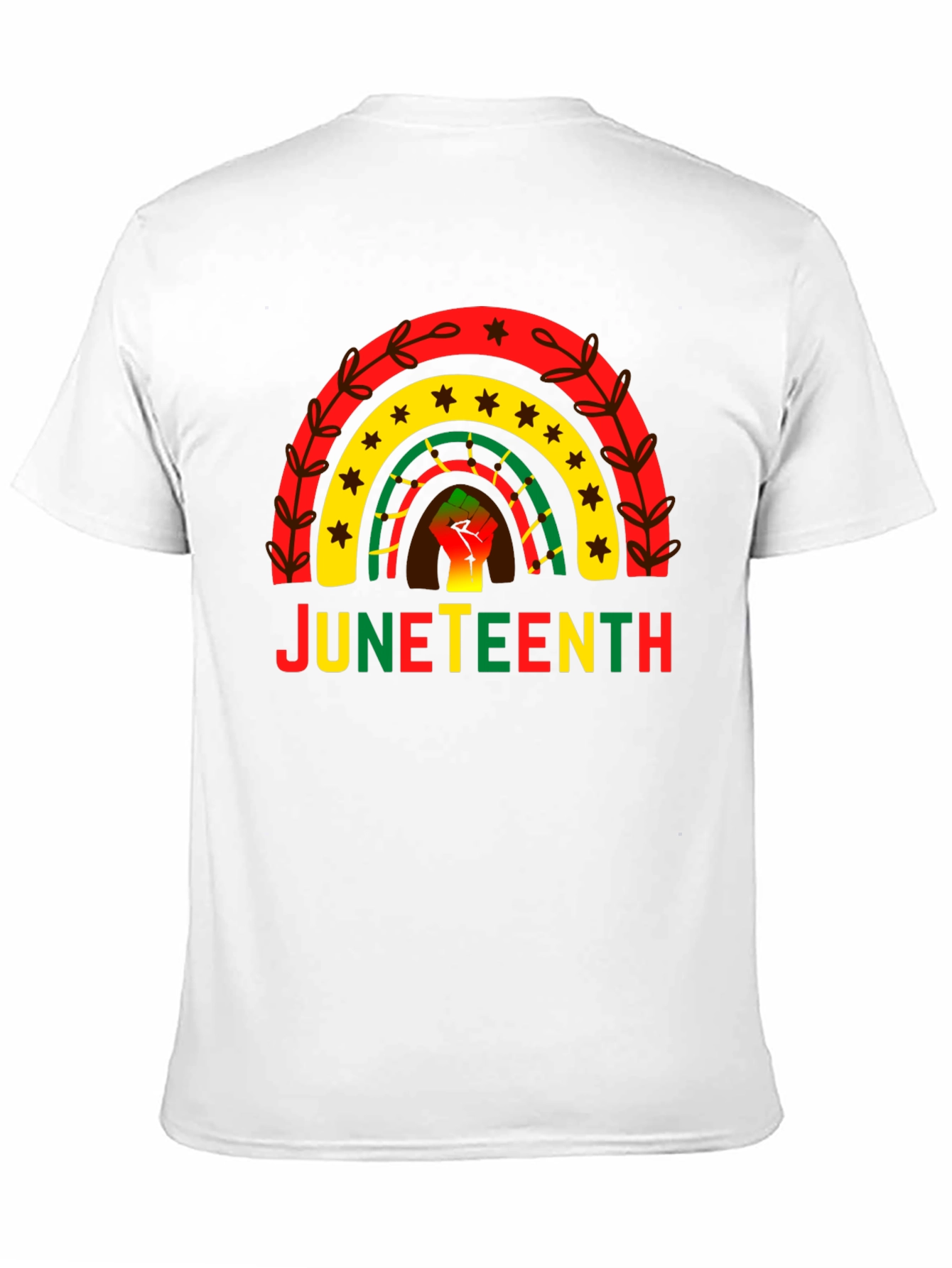 Juneteenth Rainbow Fist Graphic T-Shirt