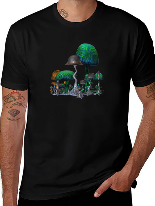 Mushroom Graphic Black T-Shirt