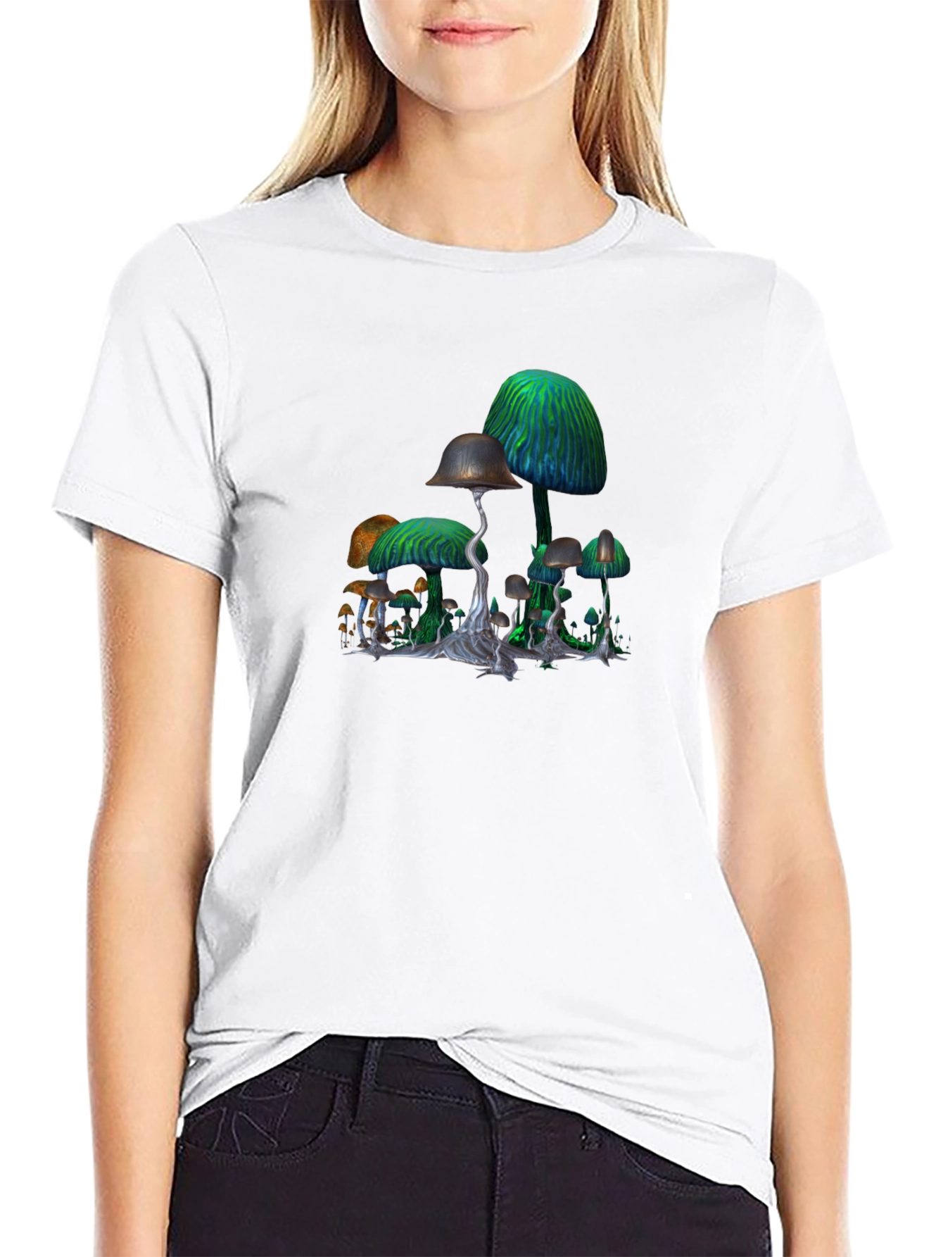 Mushroom Graphic Black T-Shirt