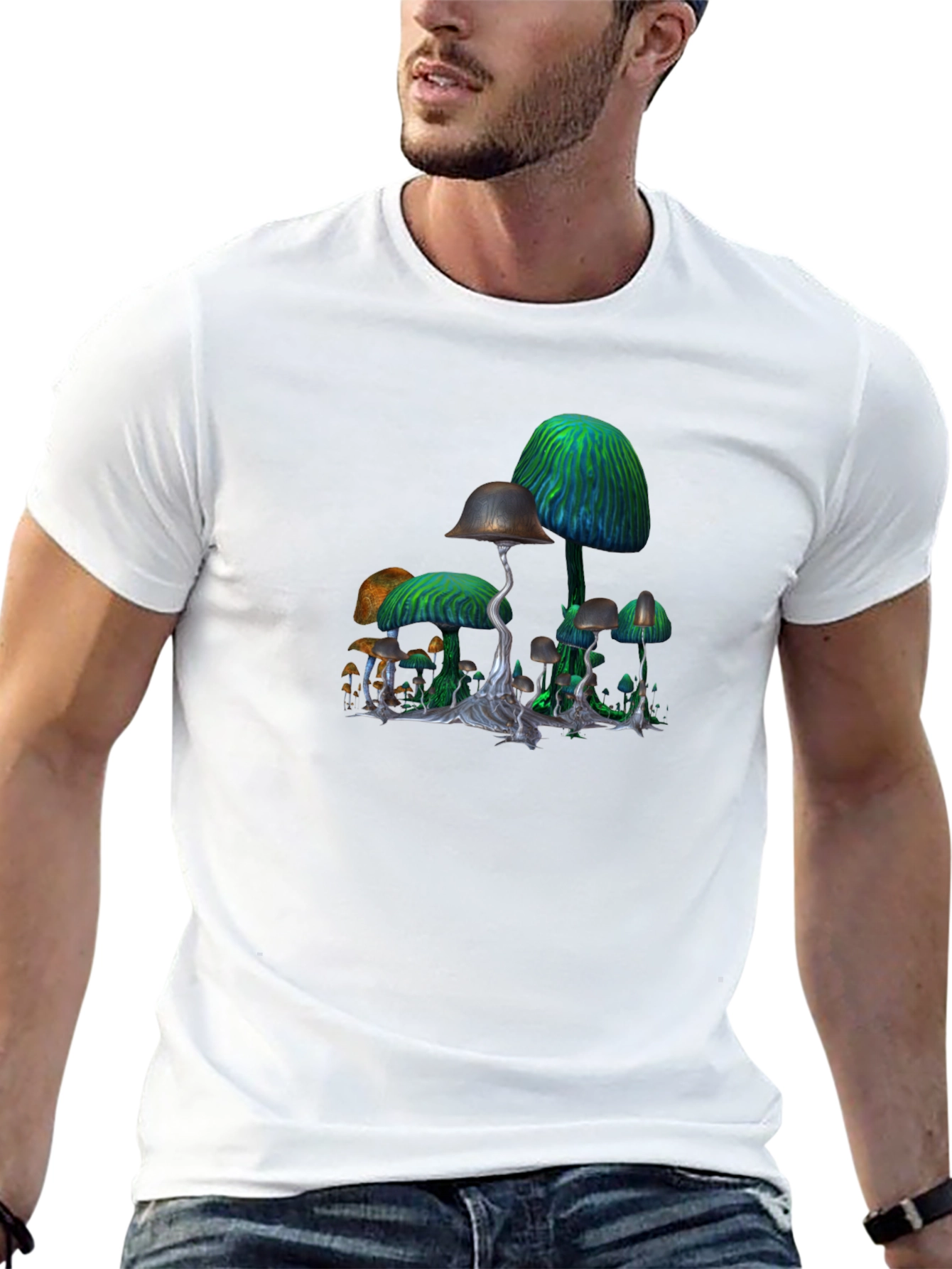 Mushroom Graphic Black T-Shirt