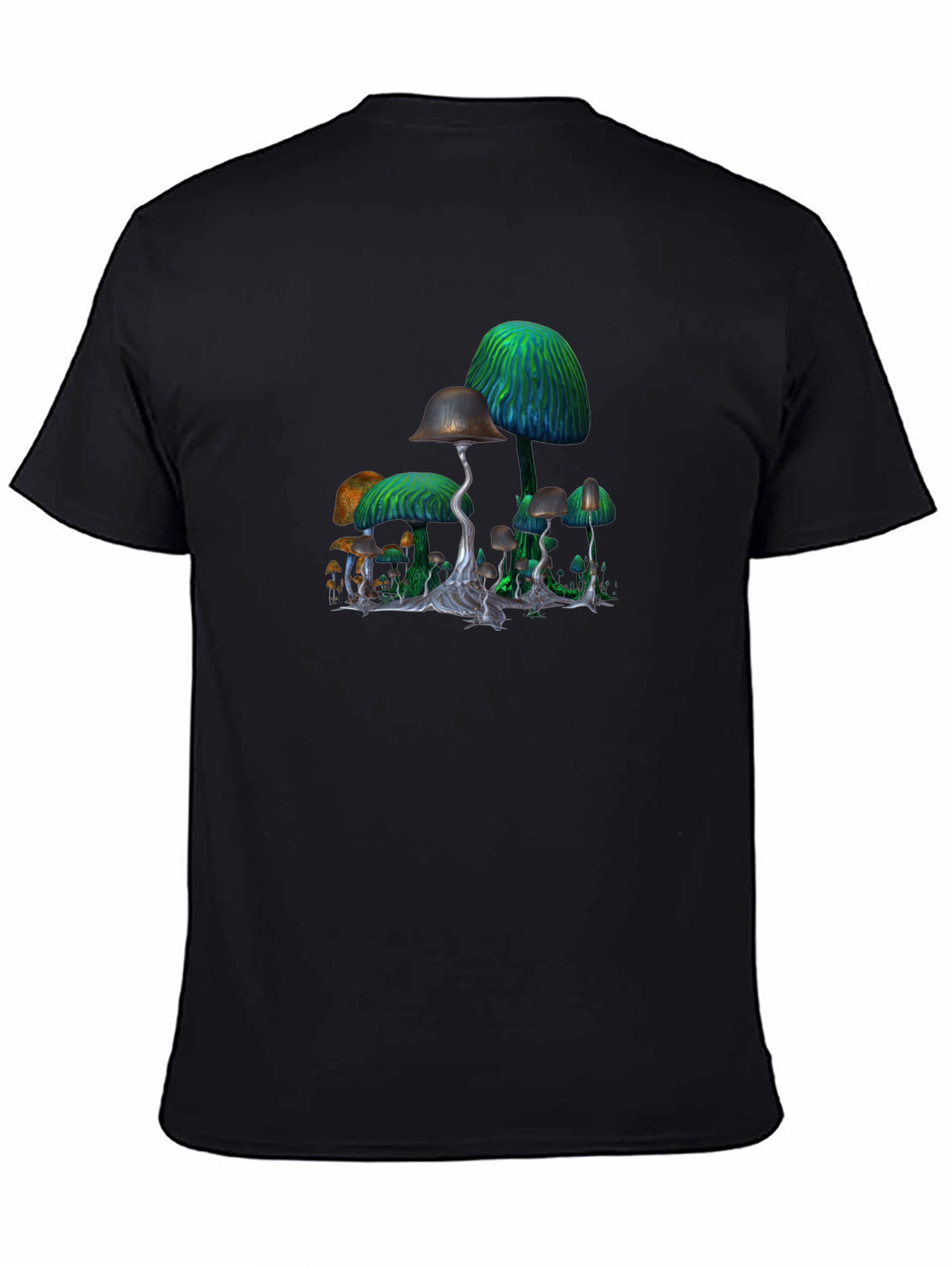 Mushroom Graphic Black T-Shirt