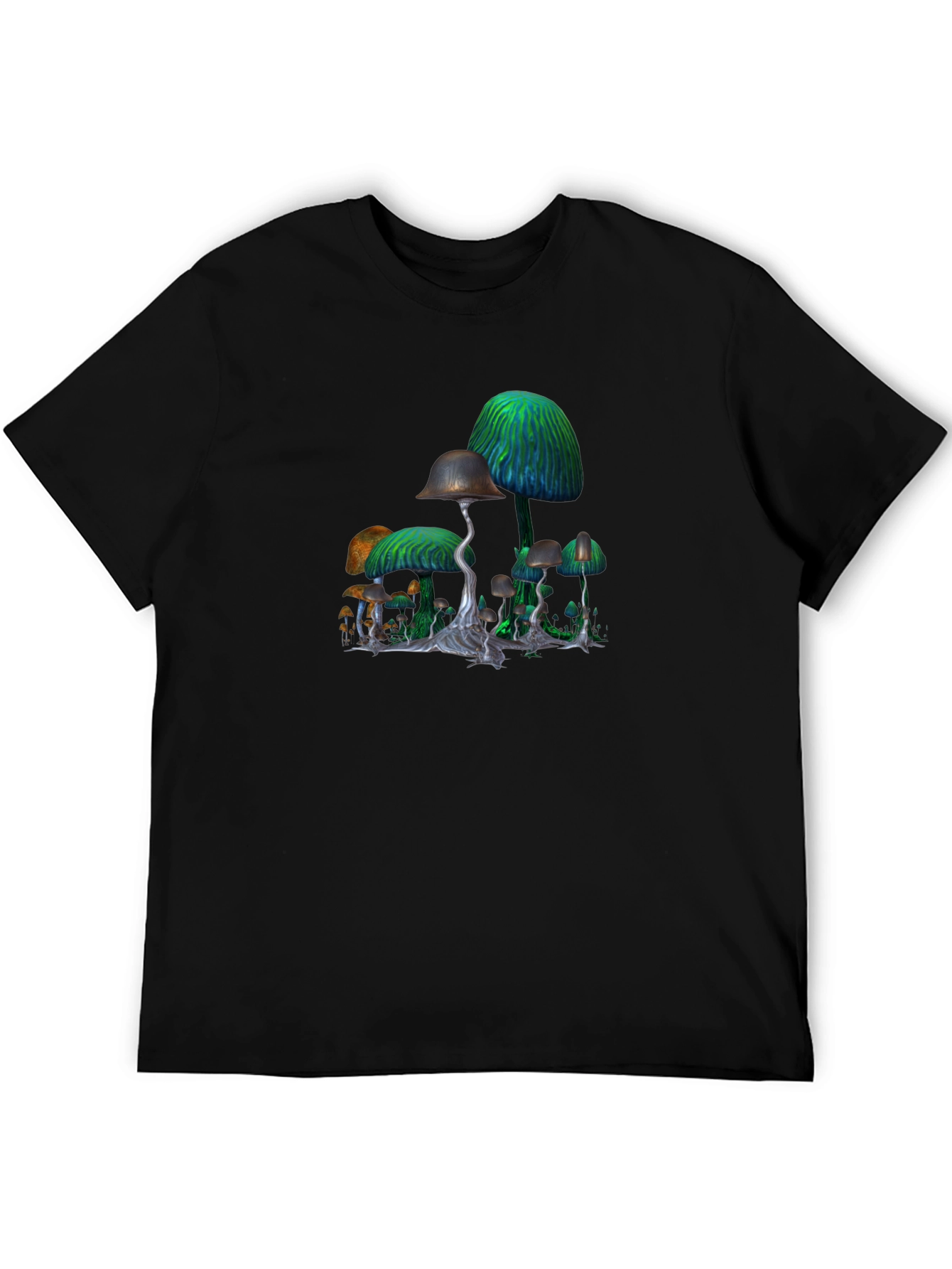 Mushroom Graphic Black T-Shirt
