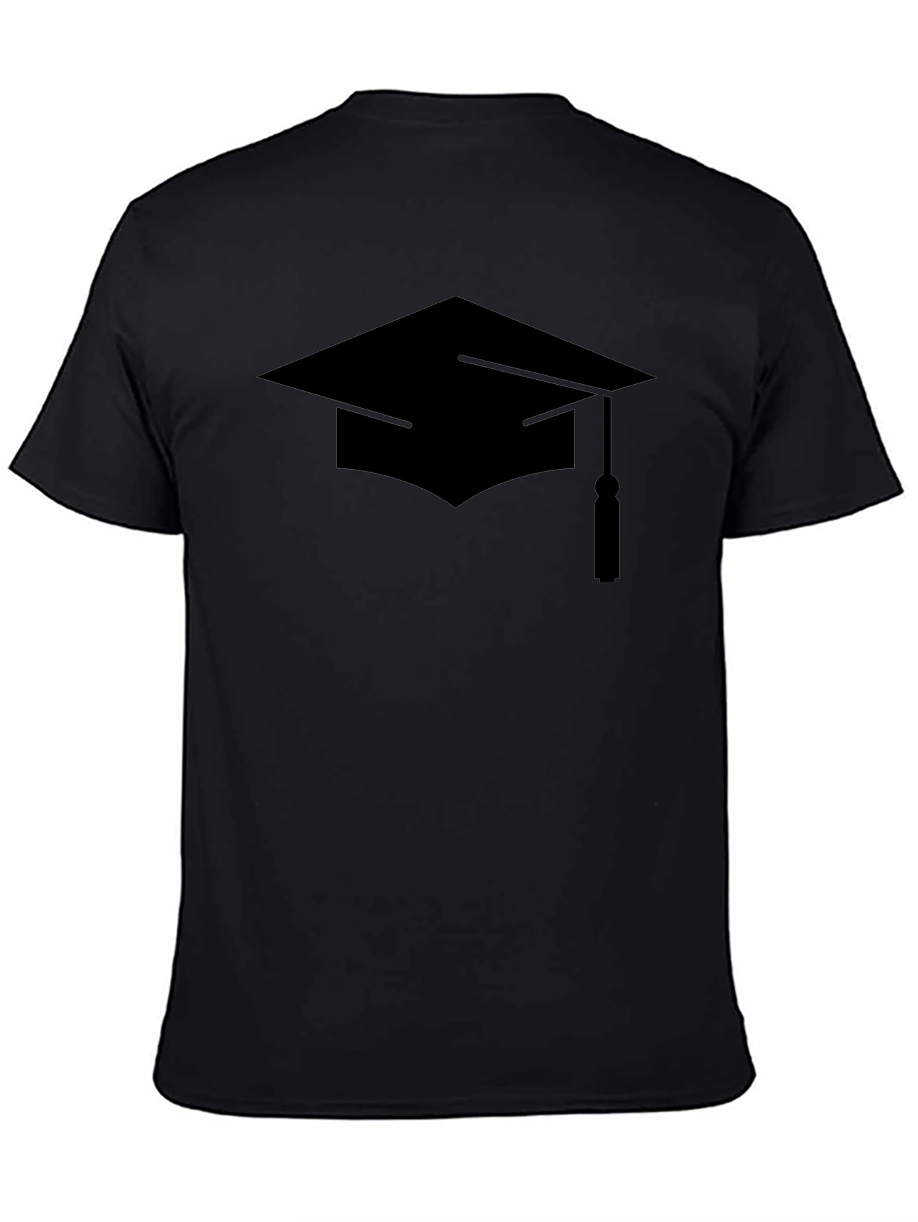 Graduation Cap Graphic Tee - Black