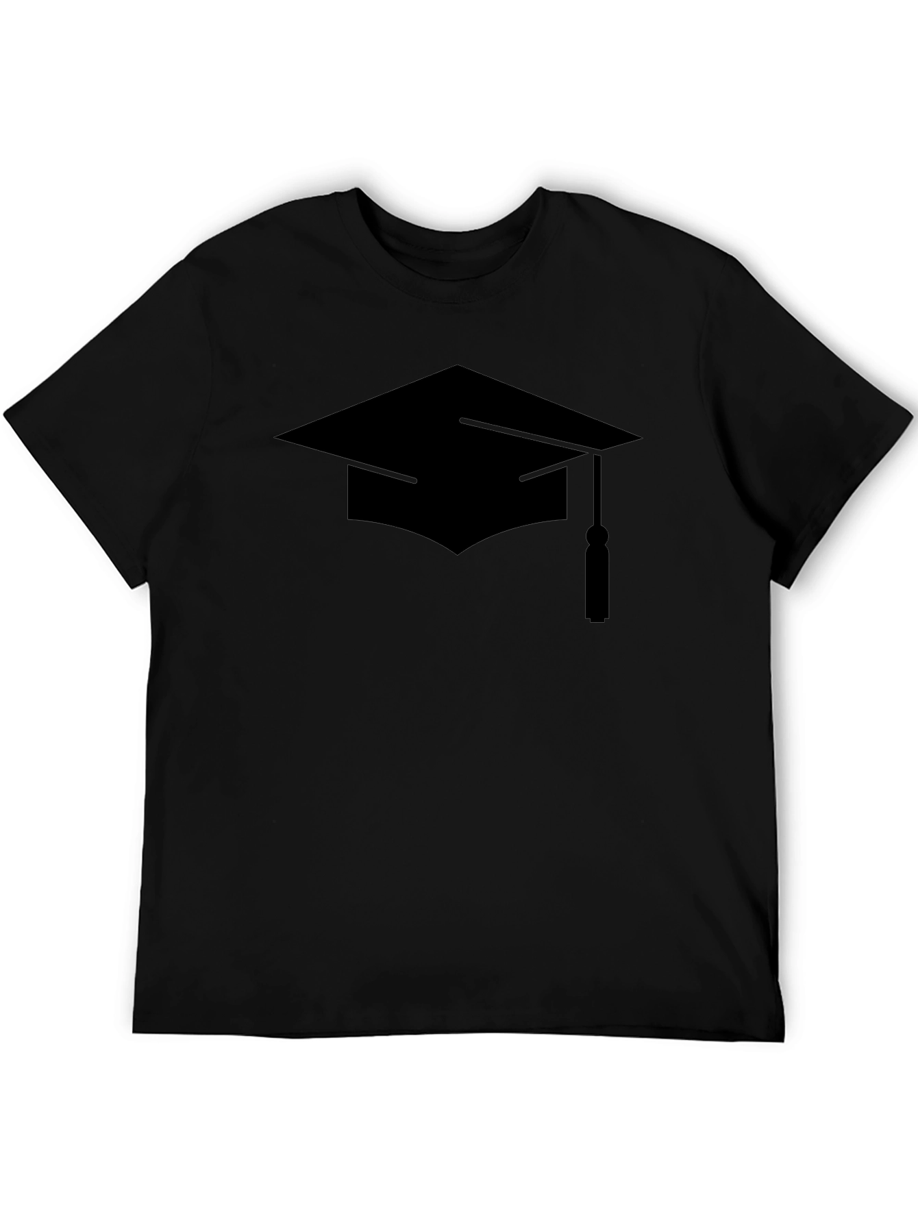 Graduation Cap Graphic Tee - Black