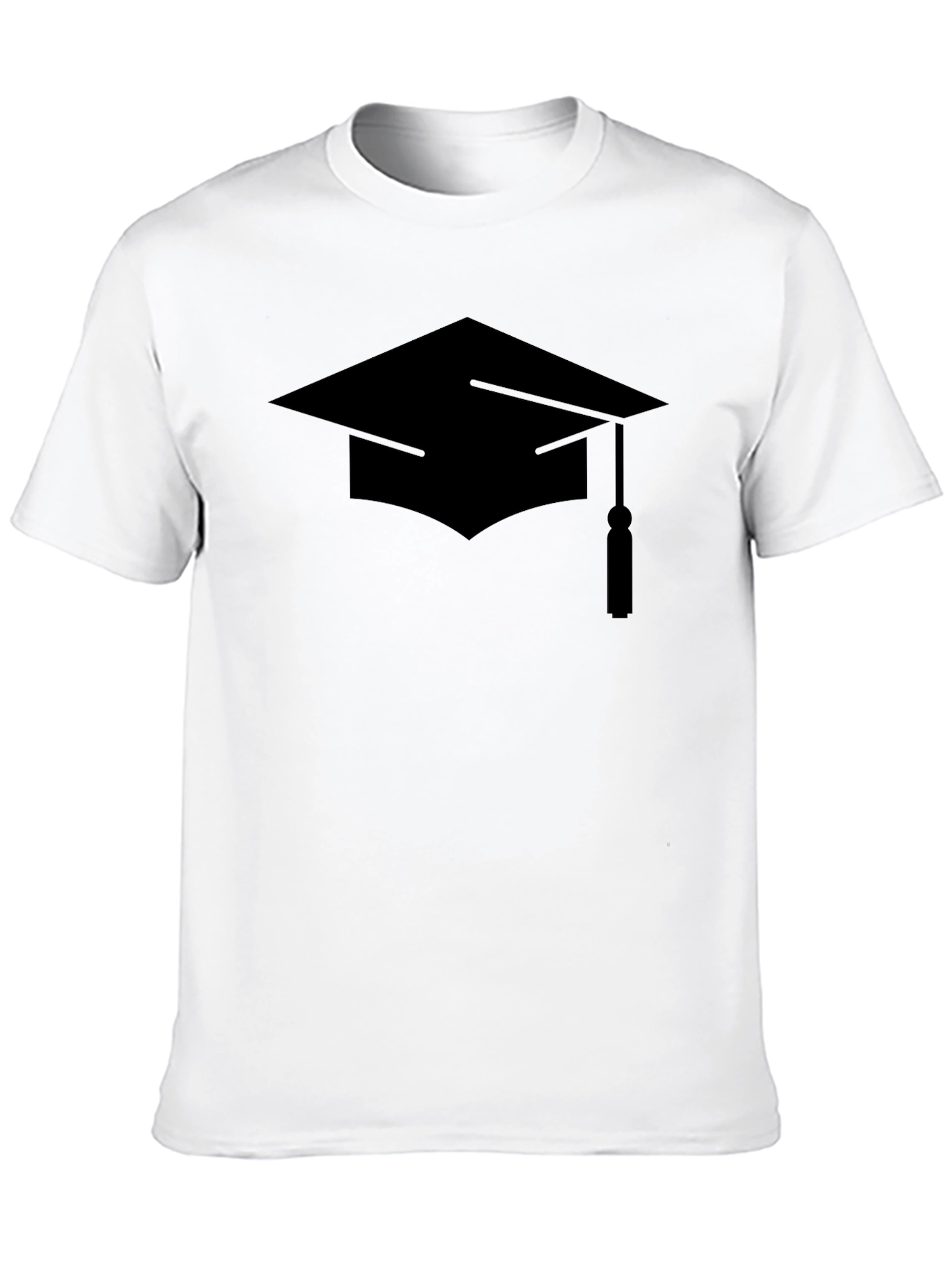 Graduation Cap Graphic Tee - Black