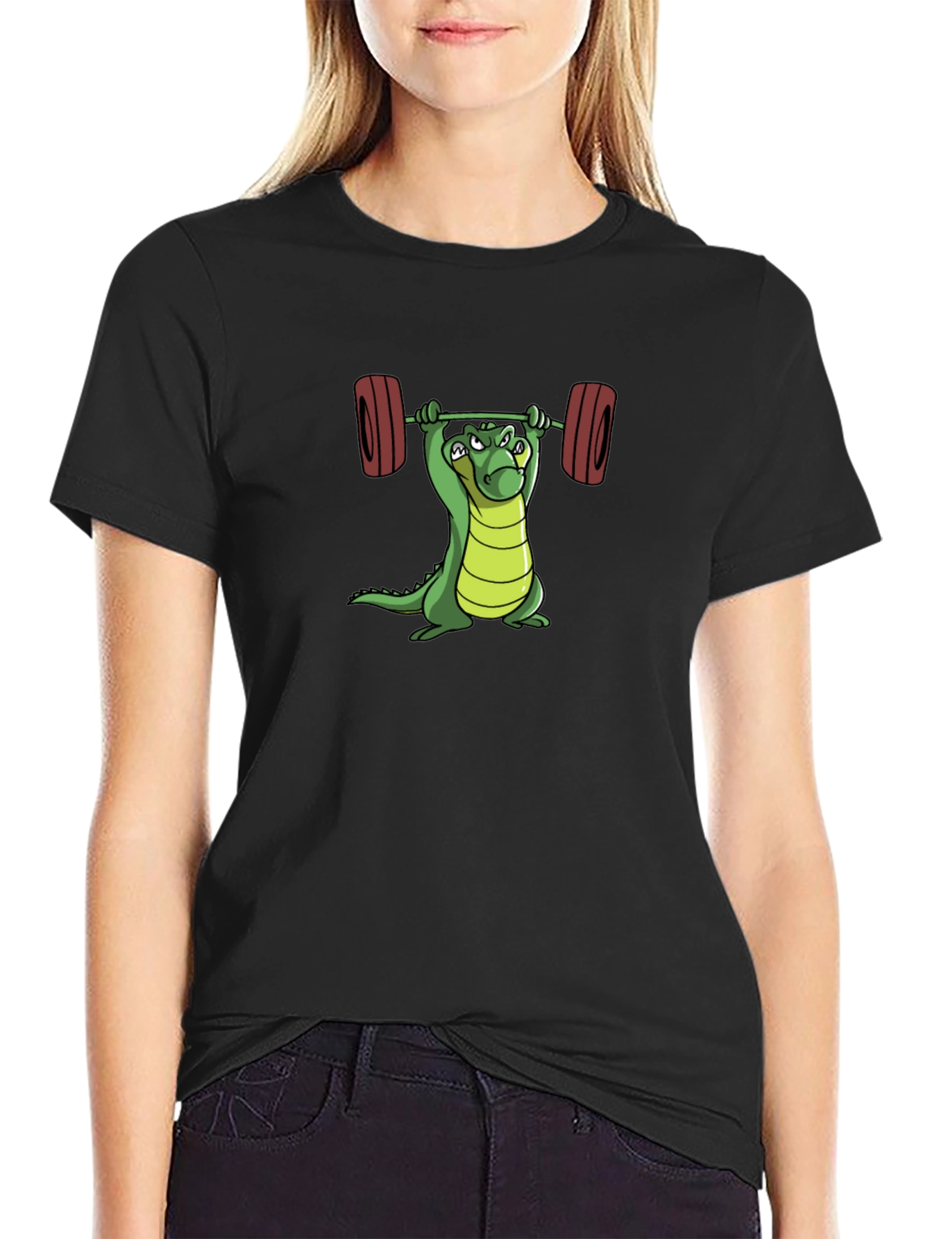 Funny Gym Alligator Weightlifting T-Shirt
