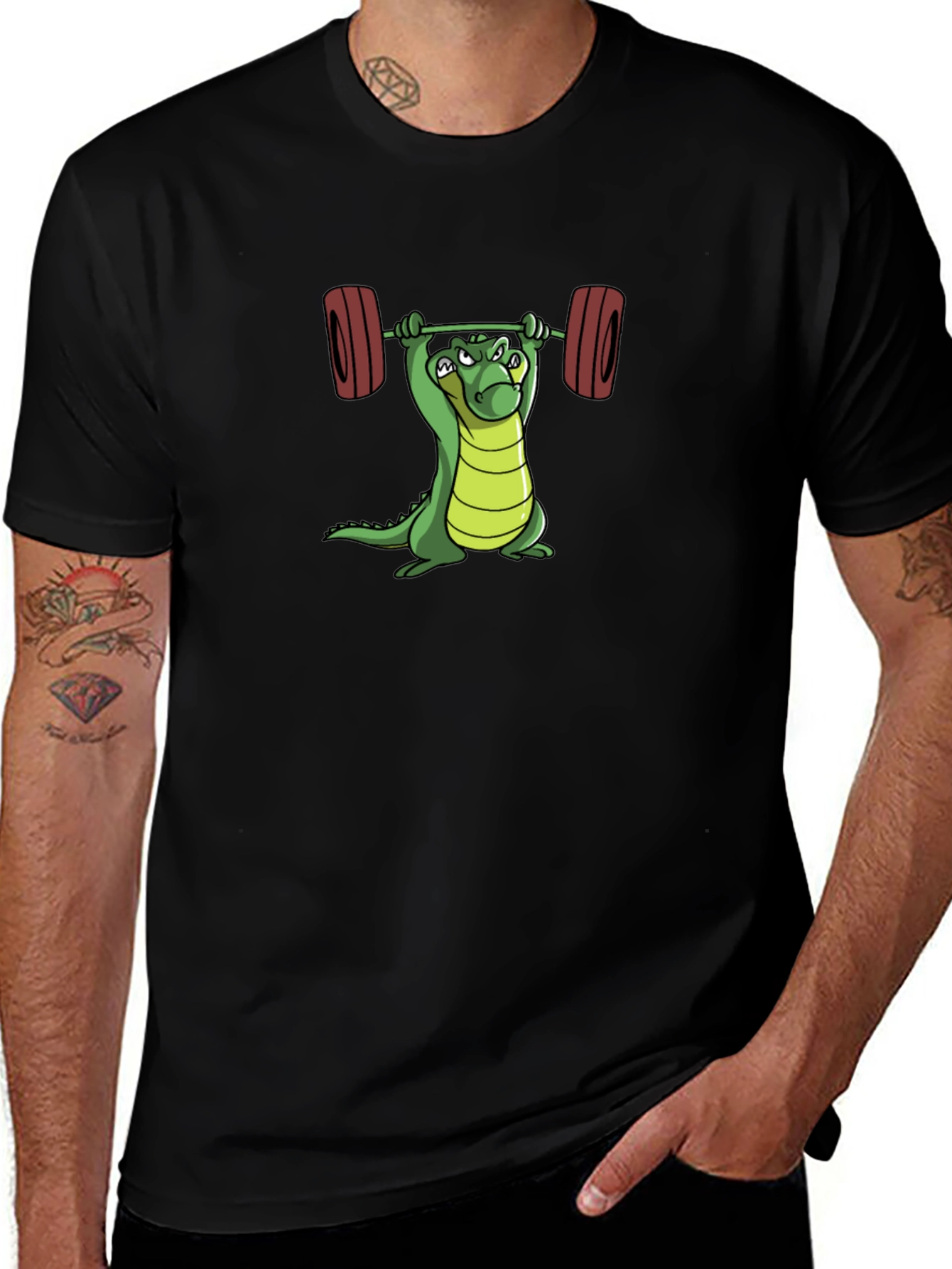 Funny Gym Alligator Weightlifting T-Shirt