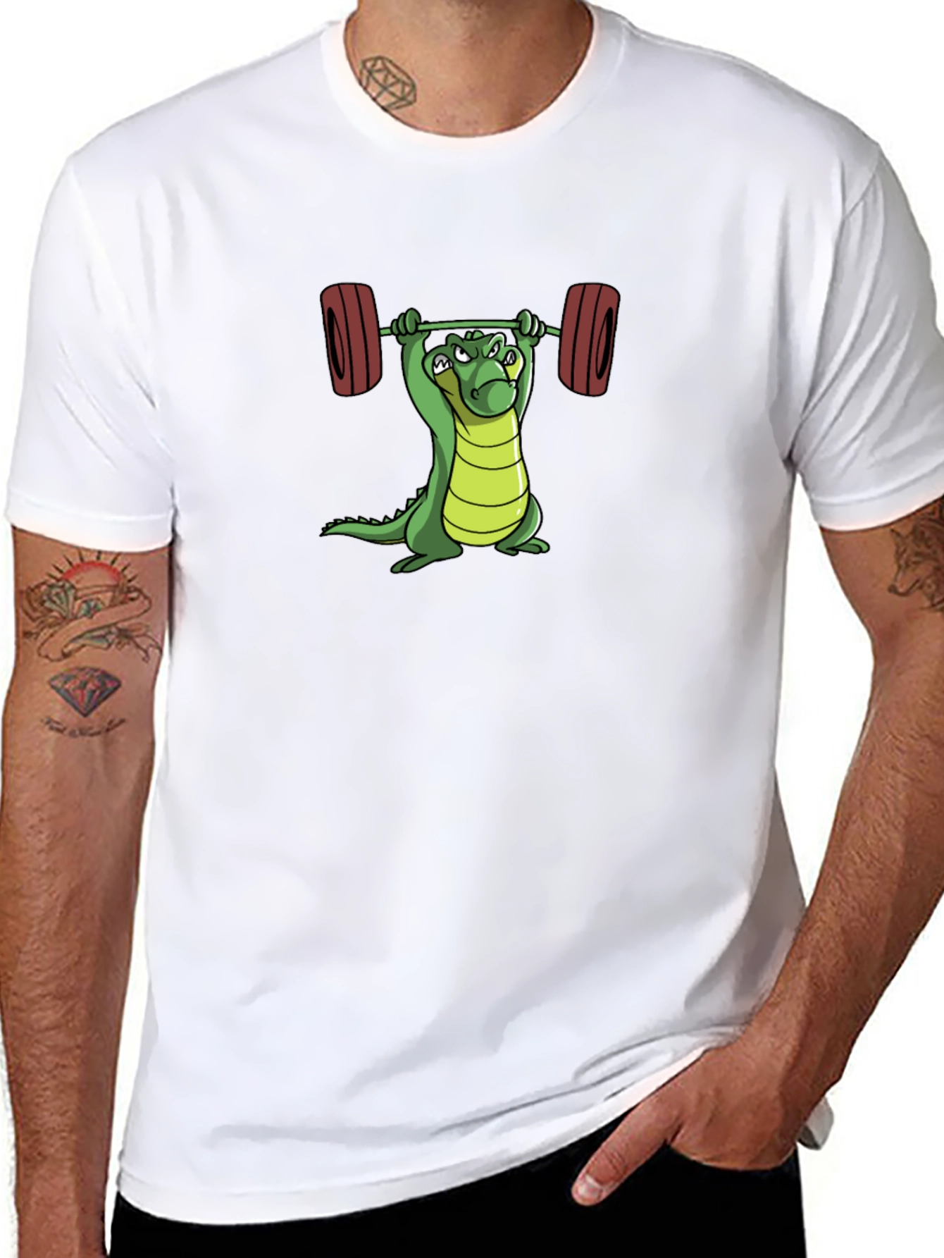 Funny Gym Alligator Weightlifting T-Shirt