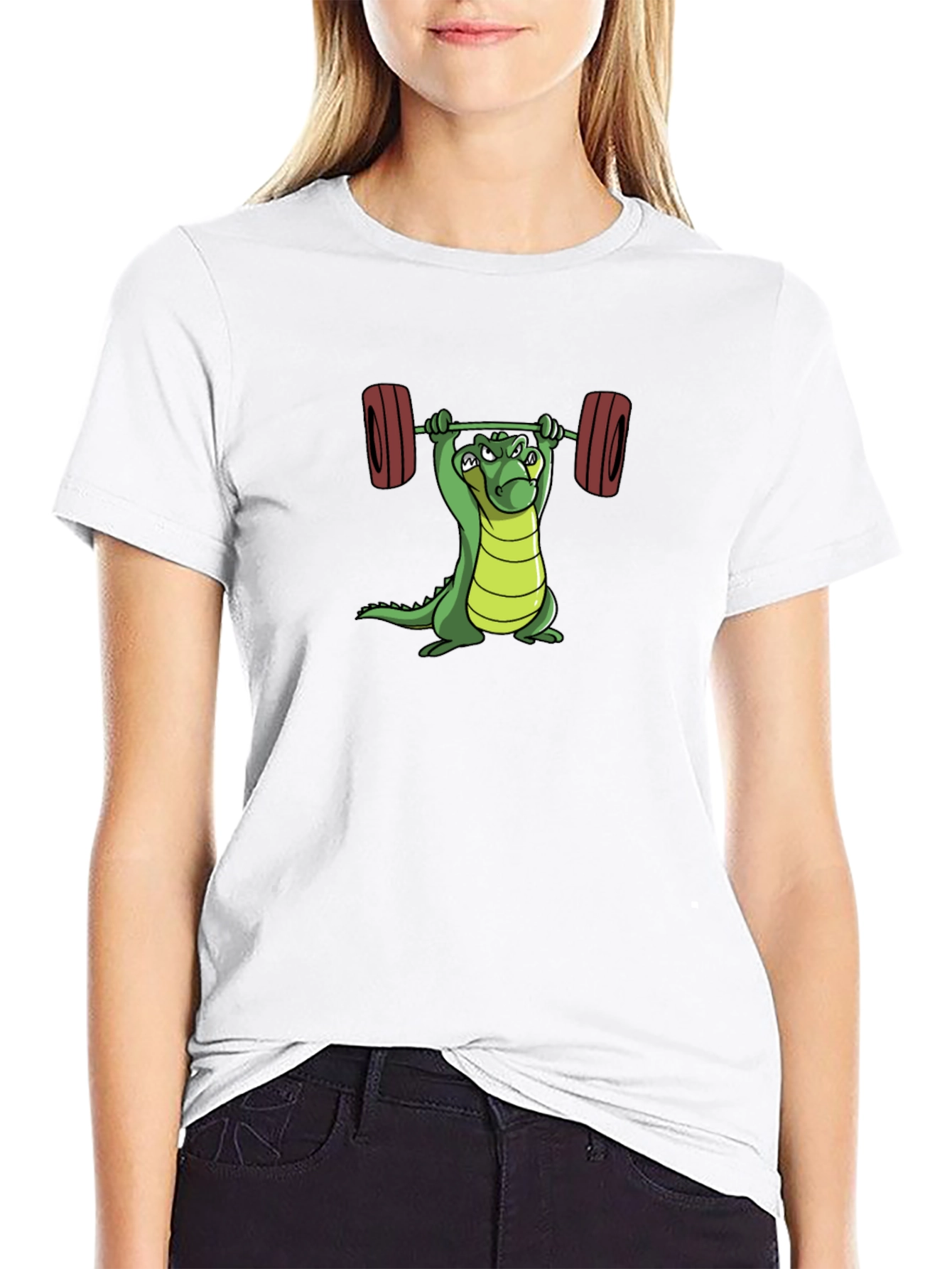Funny Gym Alligator Weightlifting T-Shirt