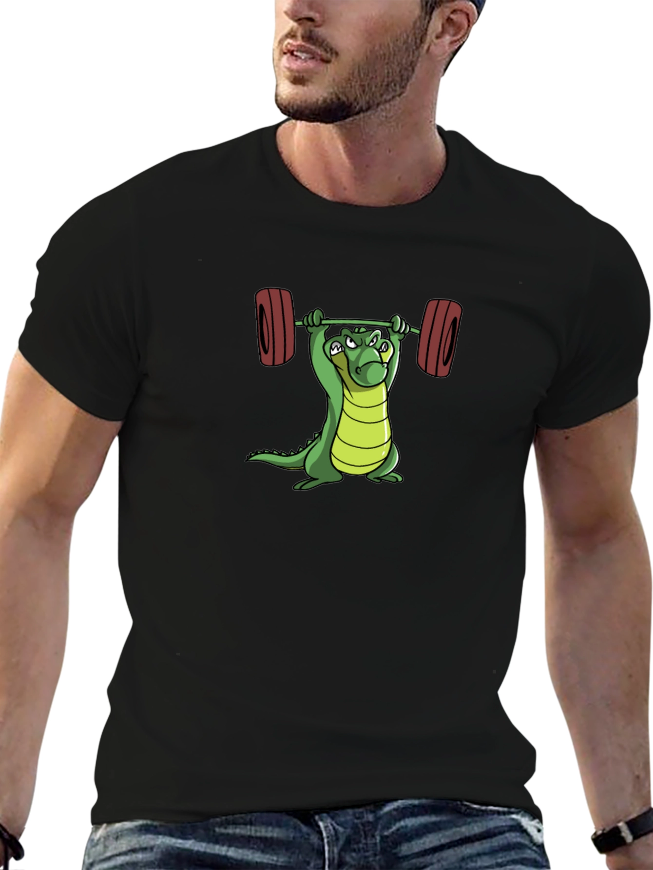 Funny Gym Alligator Weightlifting T-Shirt