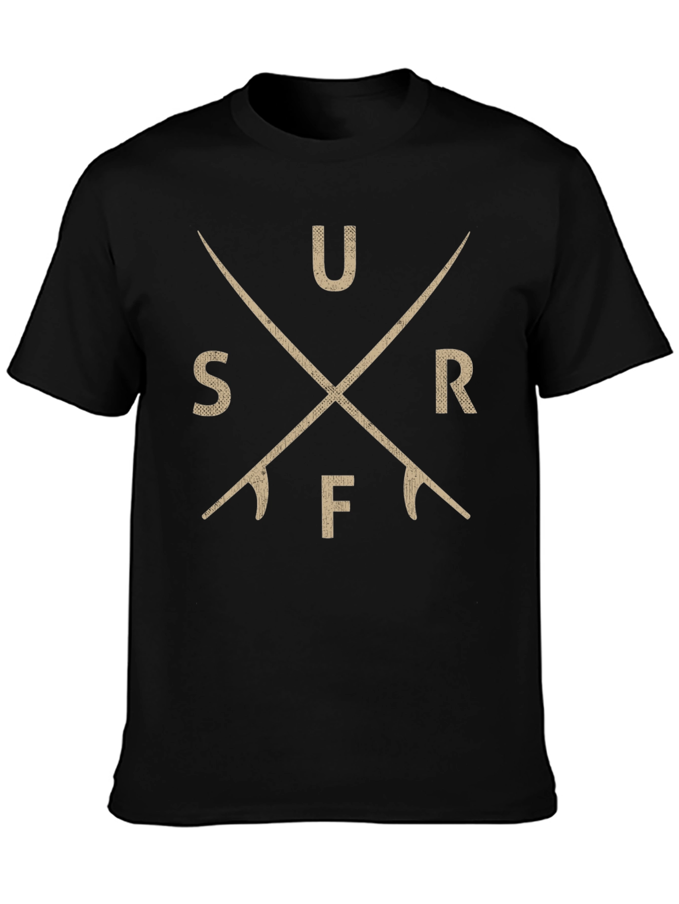 Surfboard Cross T-Shirt - Black