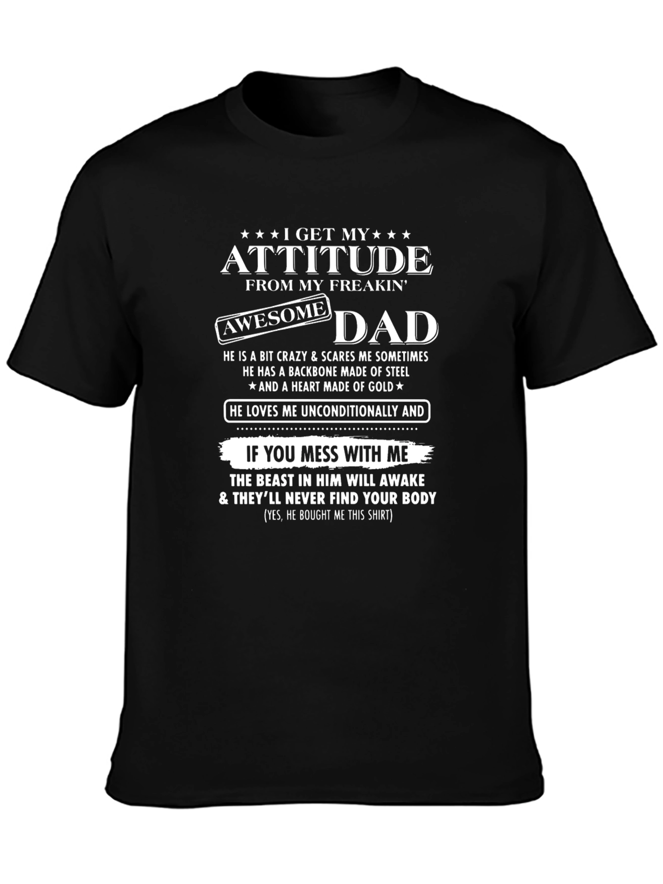 Awesome Dad Attitude Graphic T-Shirt