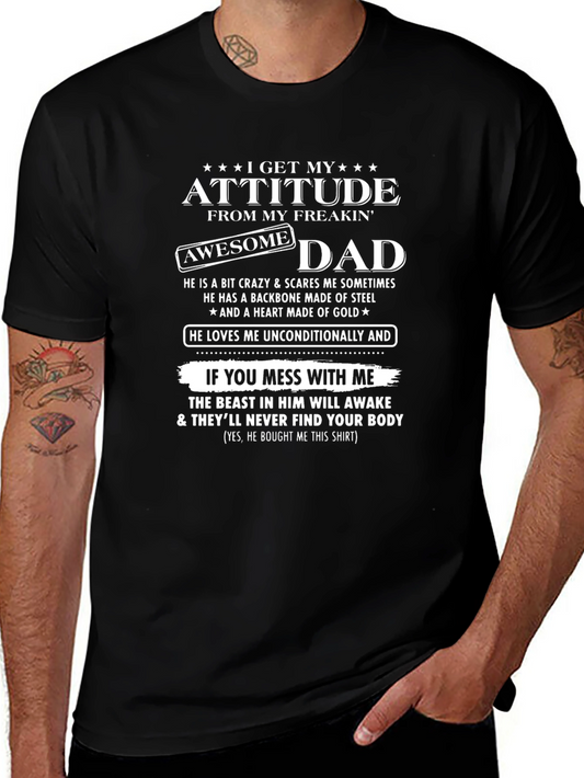 Awesome Dad Attitude Graphic T-Shirt