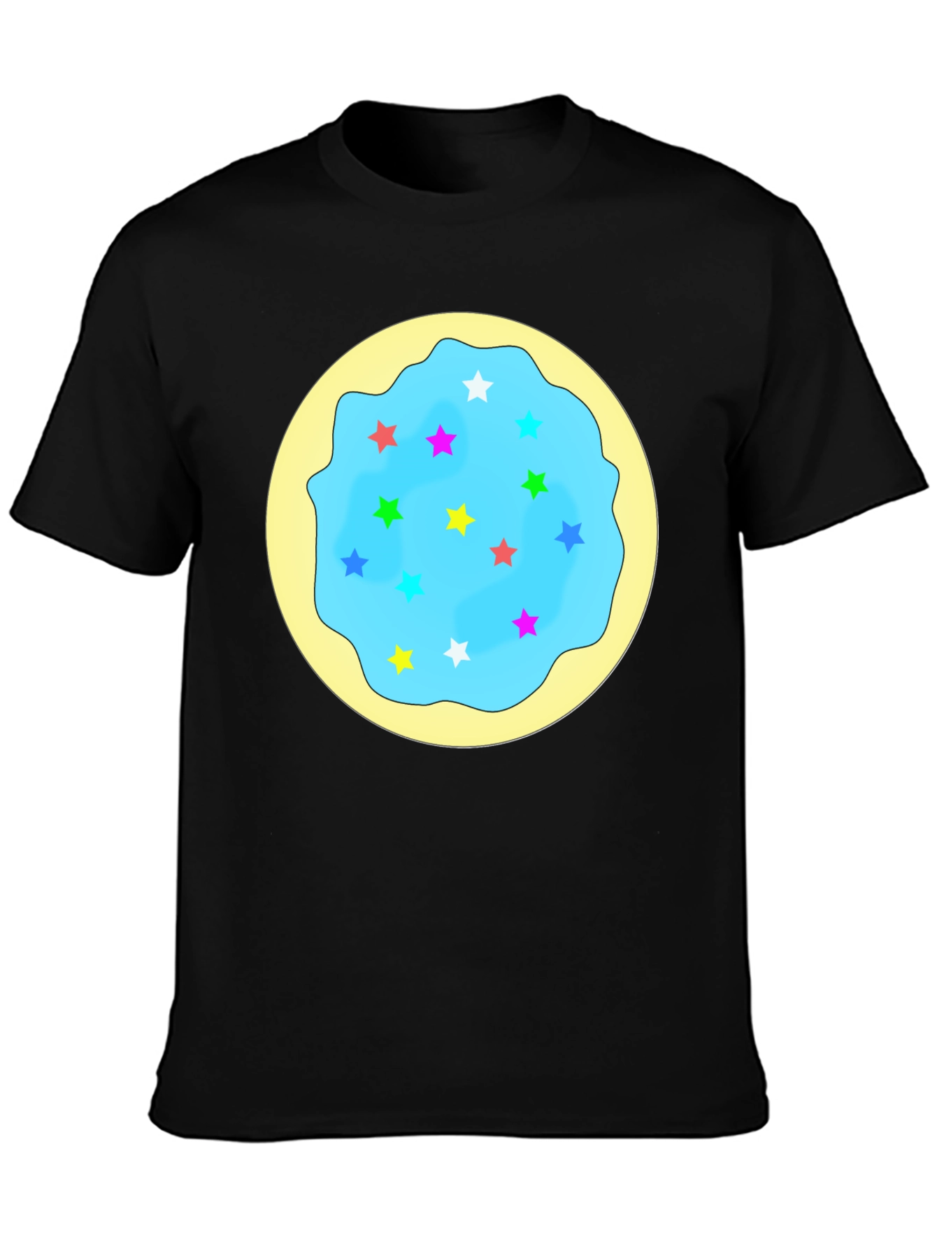 Star Cookie Graphic T-Shirt - Black Crew Neck Tee