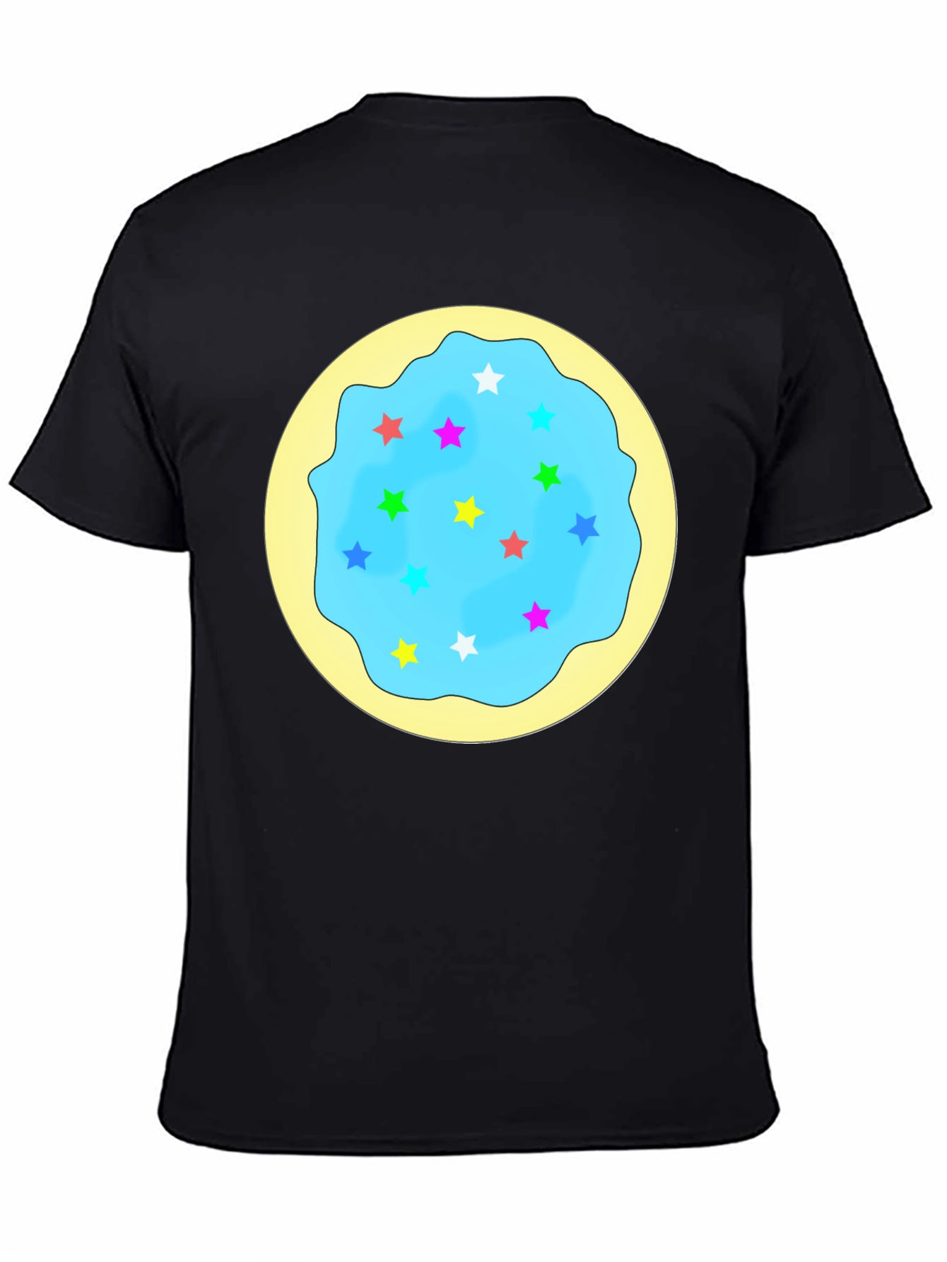 Star Cookie Graphic T-Shirt - Black Crew Neck Tee
