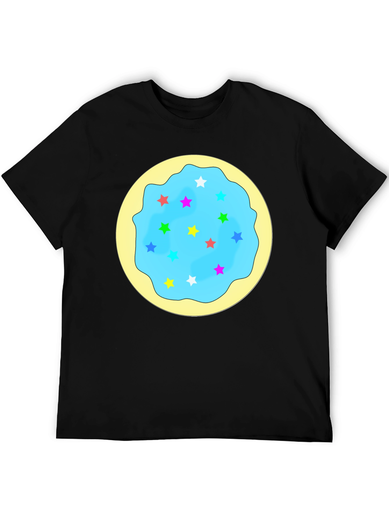 Star Cookie Graphic T-Shirt - Black Crew Neck Tee