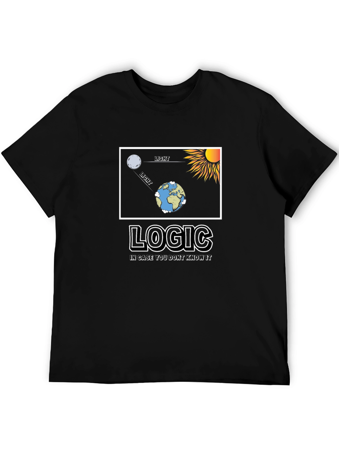 Logic Graphic Print Mens Black T-shirt
