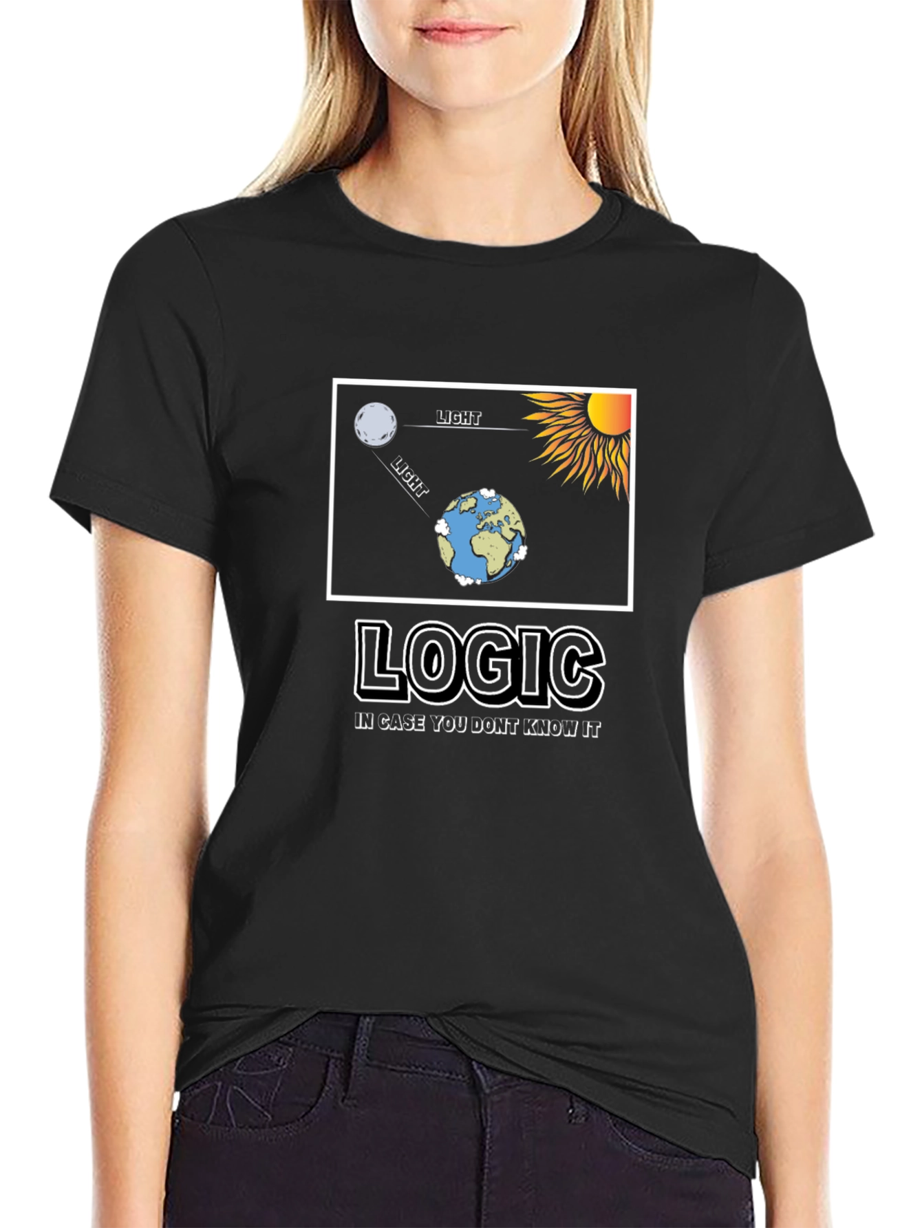 Logic Graphic Print Mens Black T-shirt
